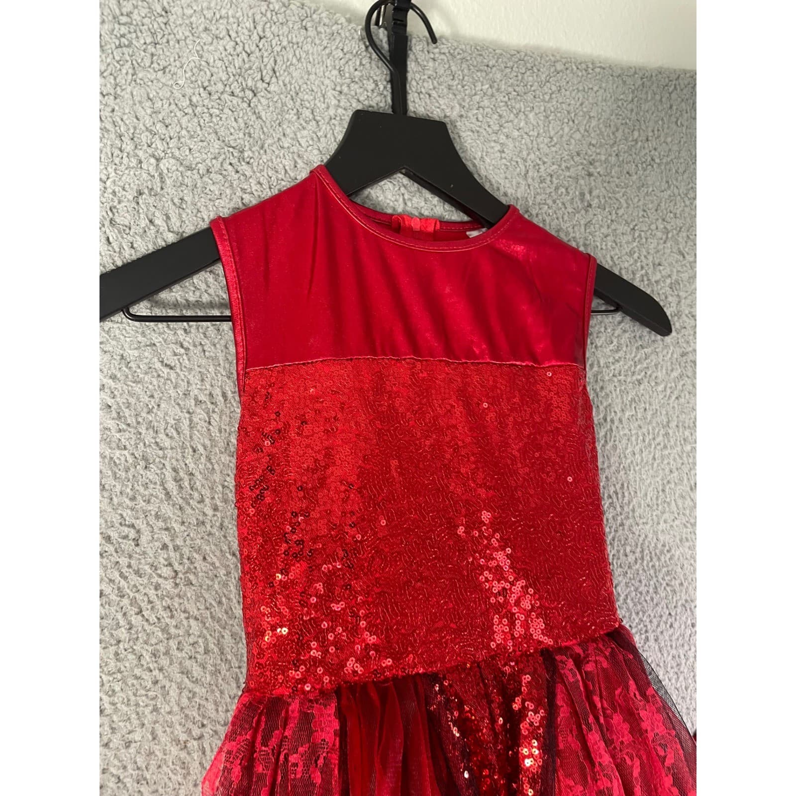 Spirit Halloween Girls Red Devil Costume Dress Size S Sparkle Lace Tail - Thumbnail 8