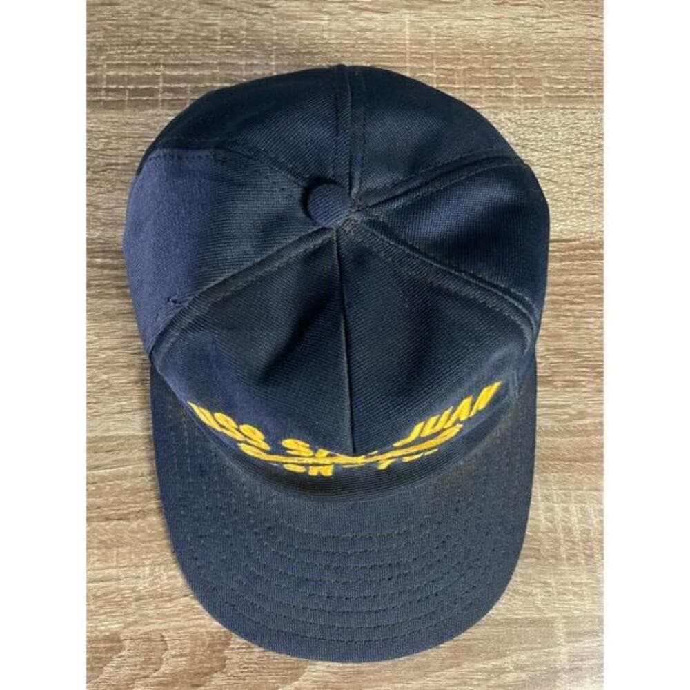 Vintage USS San Juan SSN-751 Navy Blue Snapback Hat Unisex Adult - Thumbnail 2