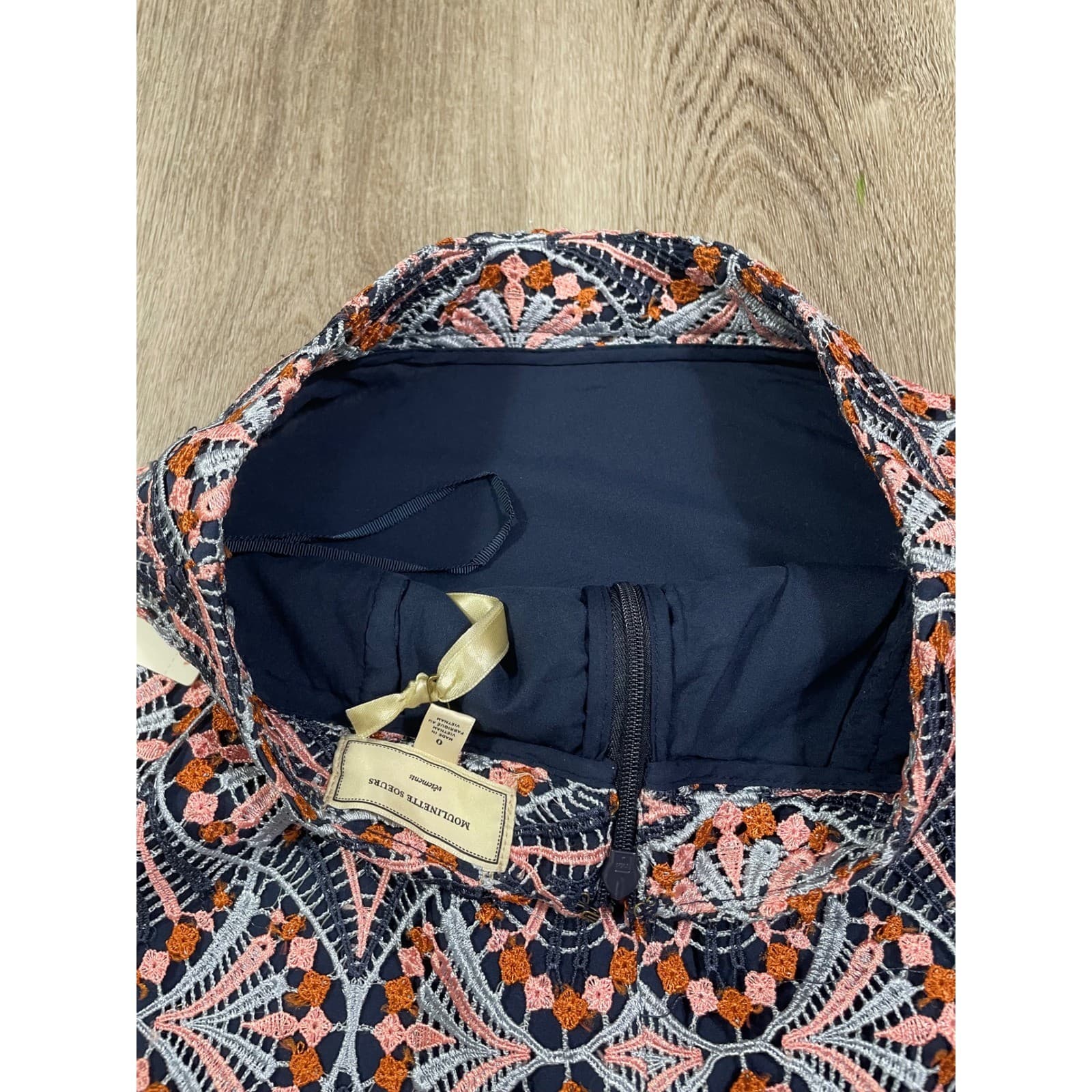 Anthropologie Moulinette Soeurs Embroidered Lace Skirt Navy Multi Size 0 - Thumbnail 10