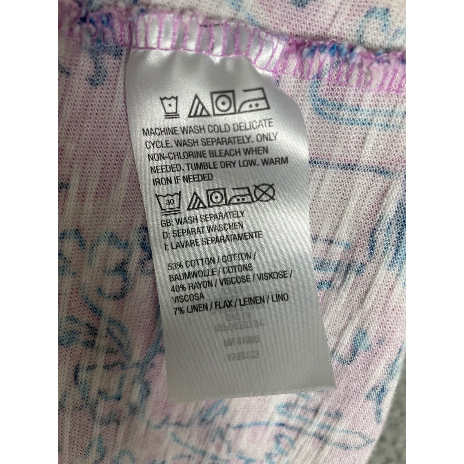 Sleeveless Tiered Maxi Dress Pink Blue Abstract Print Summer Small d&Co Beach - Thumbnail 6