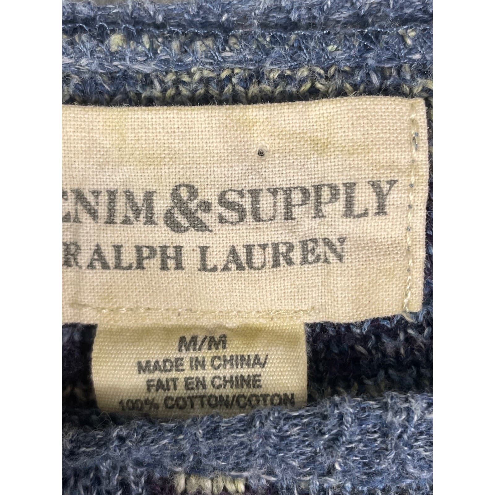 Denim Supply Ralph Lauren Southwestern Tribal Knit Sweater Women's M Blue Red - Thumbnail 5