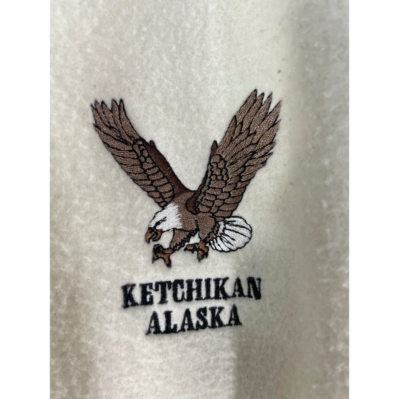 Vintage Eagle Embroidered Fleece Bomber Jacket USA Made M 2-2 Tango Alaska - Thumbnail 4