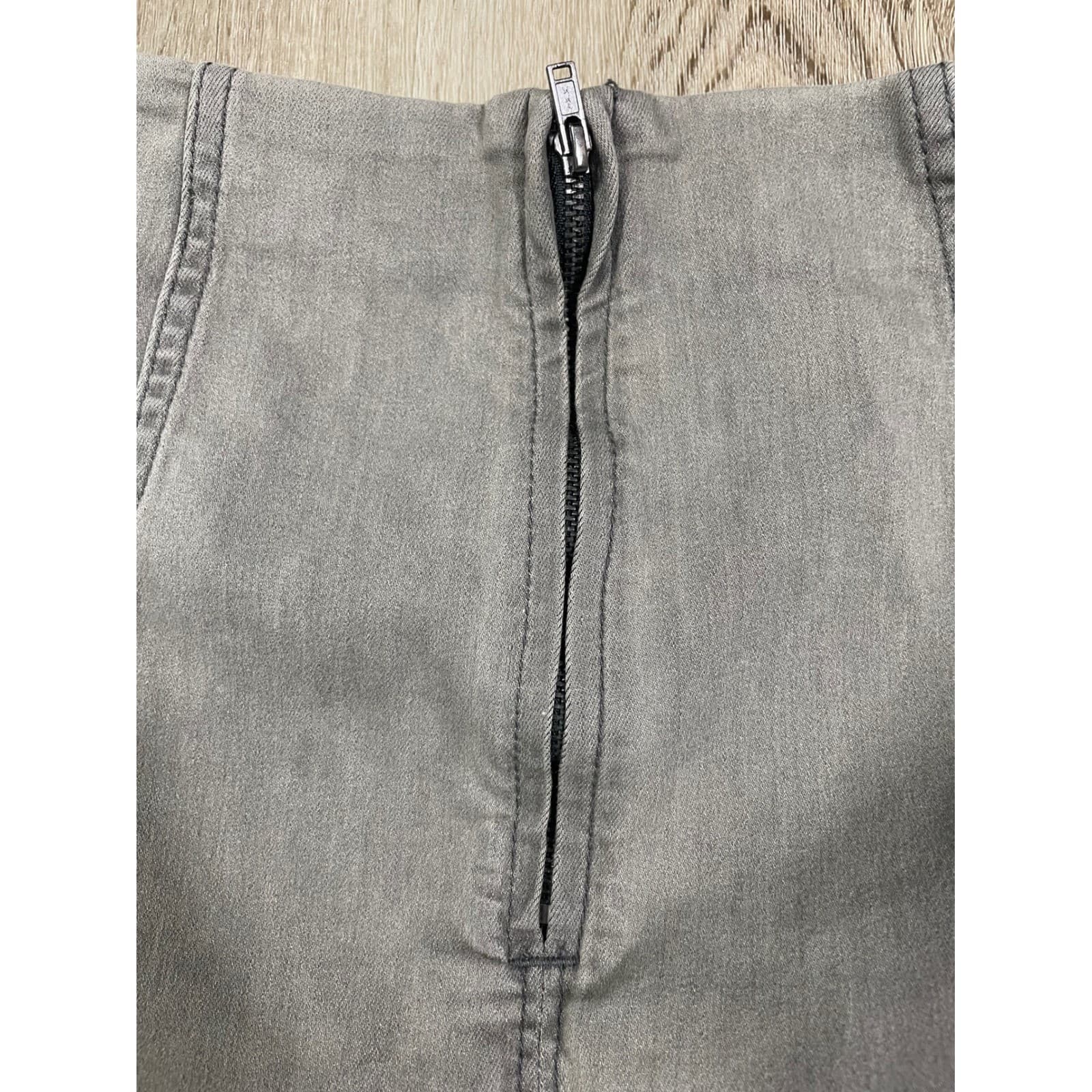 Free People Mini Skirt Gray A Line Stretch Womens Size 6 Casual Denim - Thumbnail 14