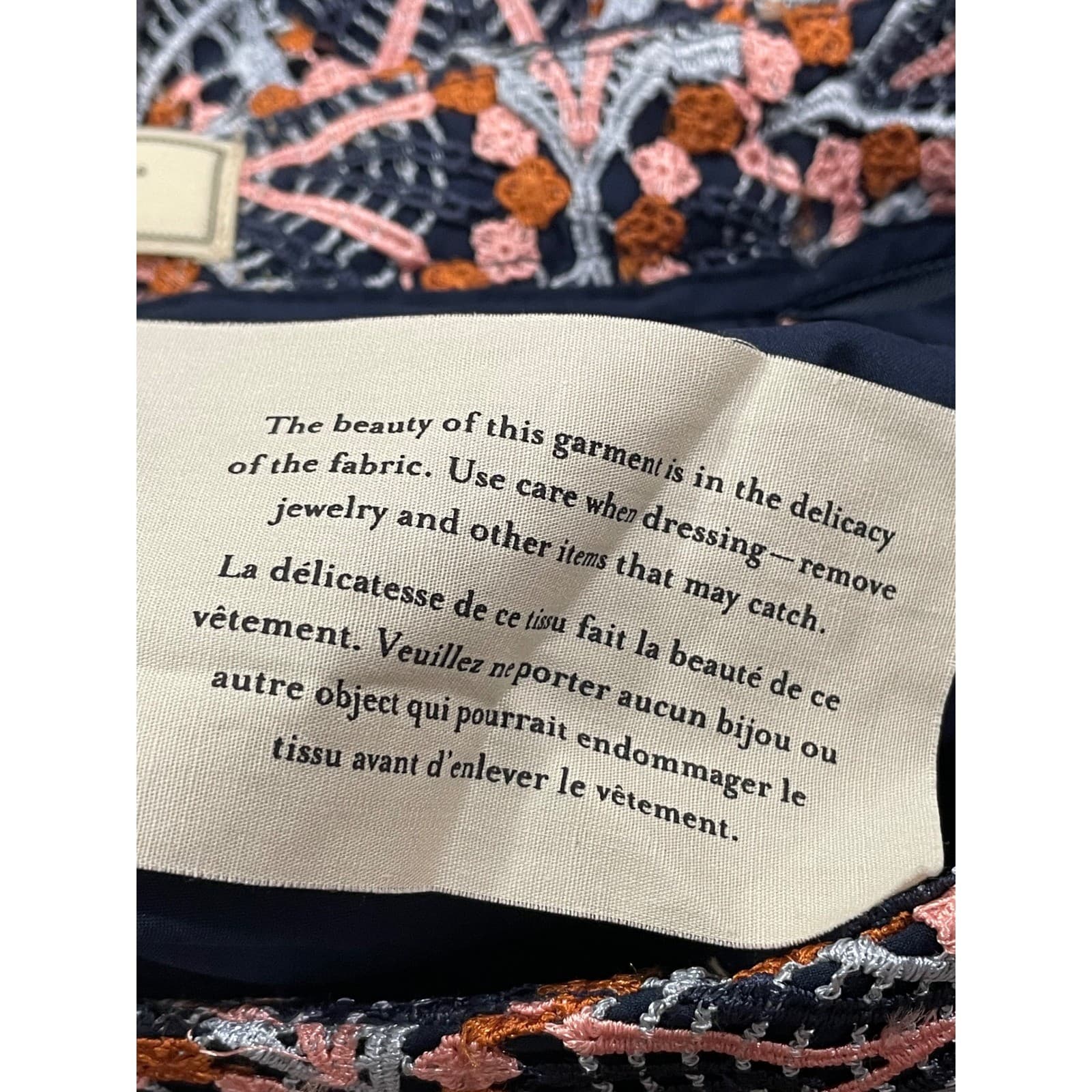 Anthropologie Moulinette Soeurs Embroidered Lace Skirt Navy Multi Size 0 - Thumbnail 9