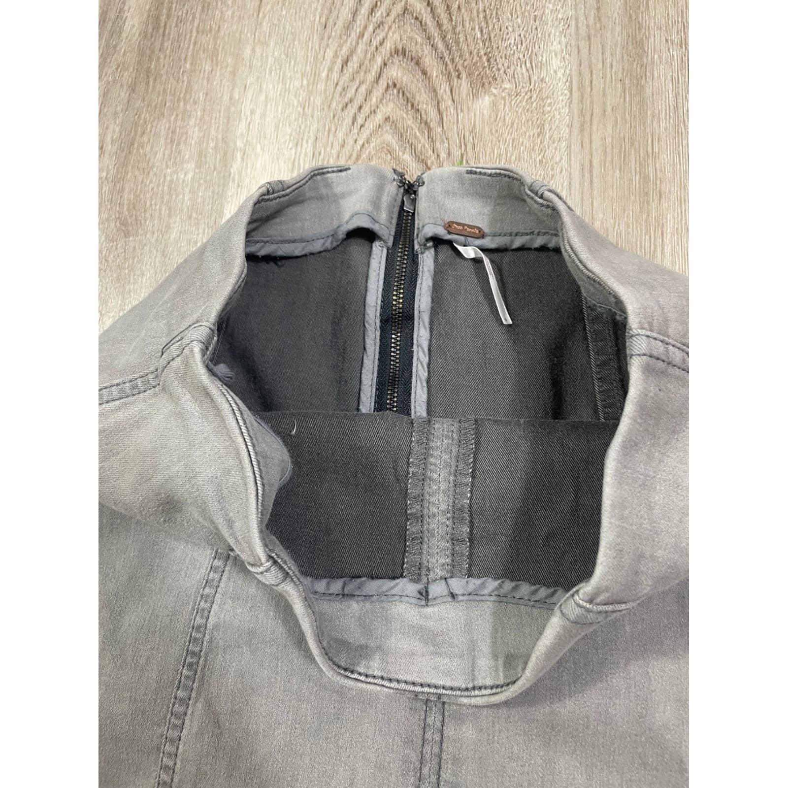Free People Mini Skirt Gray A Line Stretch Womens Size 6 Casual Denim - Thumbnail 12