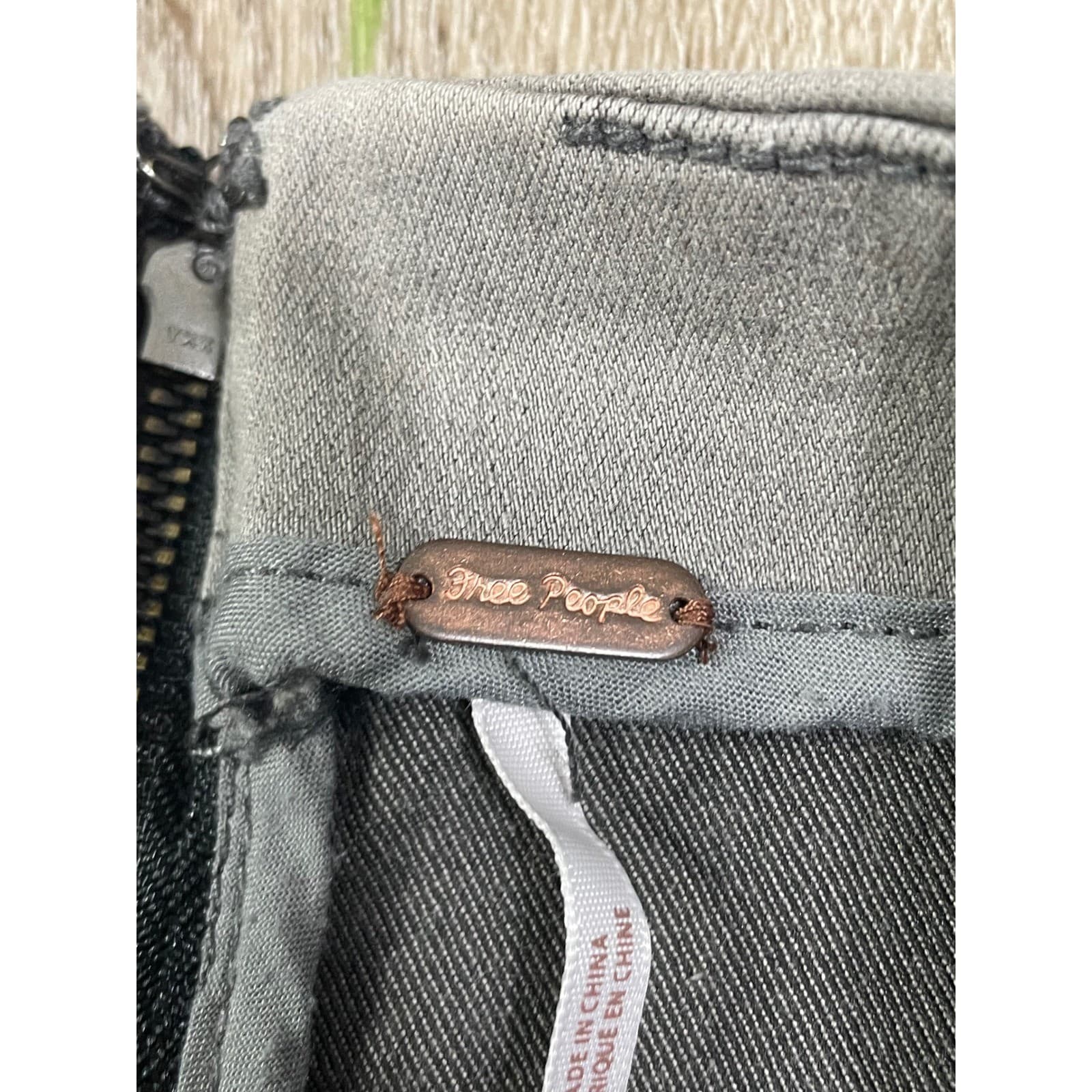 Free People Mini Skirt Gray A Line Stretch Womens Size 6 Casual Denim - Thumbnail 6