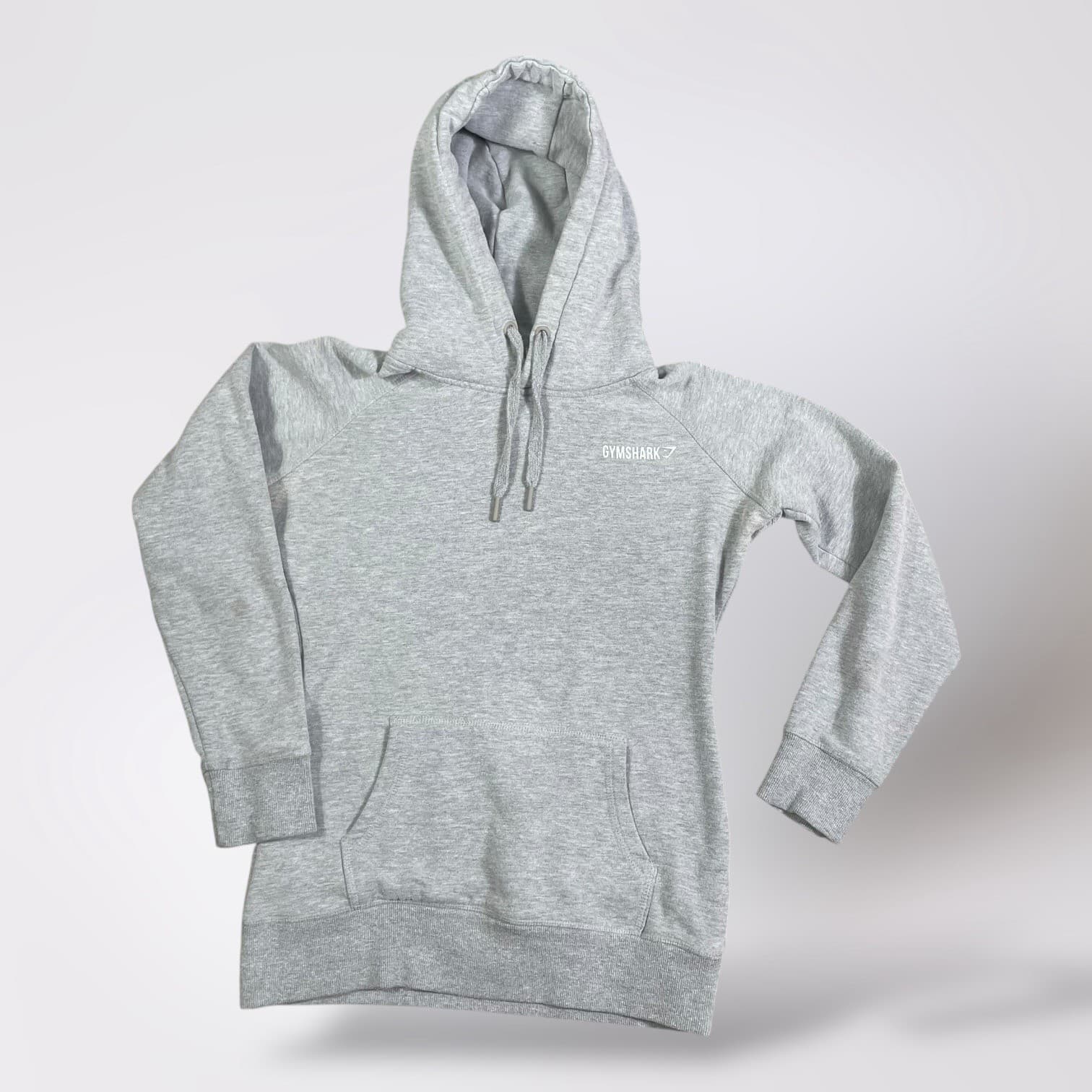Gymshark Hoodie Mens Small Gray Pullover Logo Fleece Gym Sweatshirt - Thumbnail 2