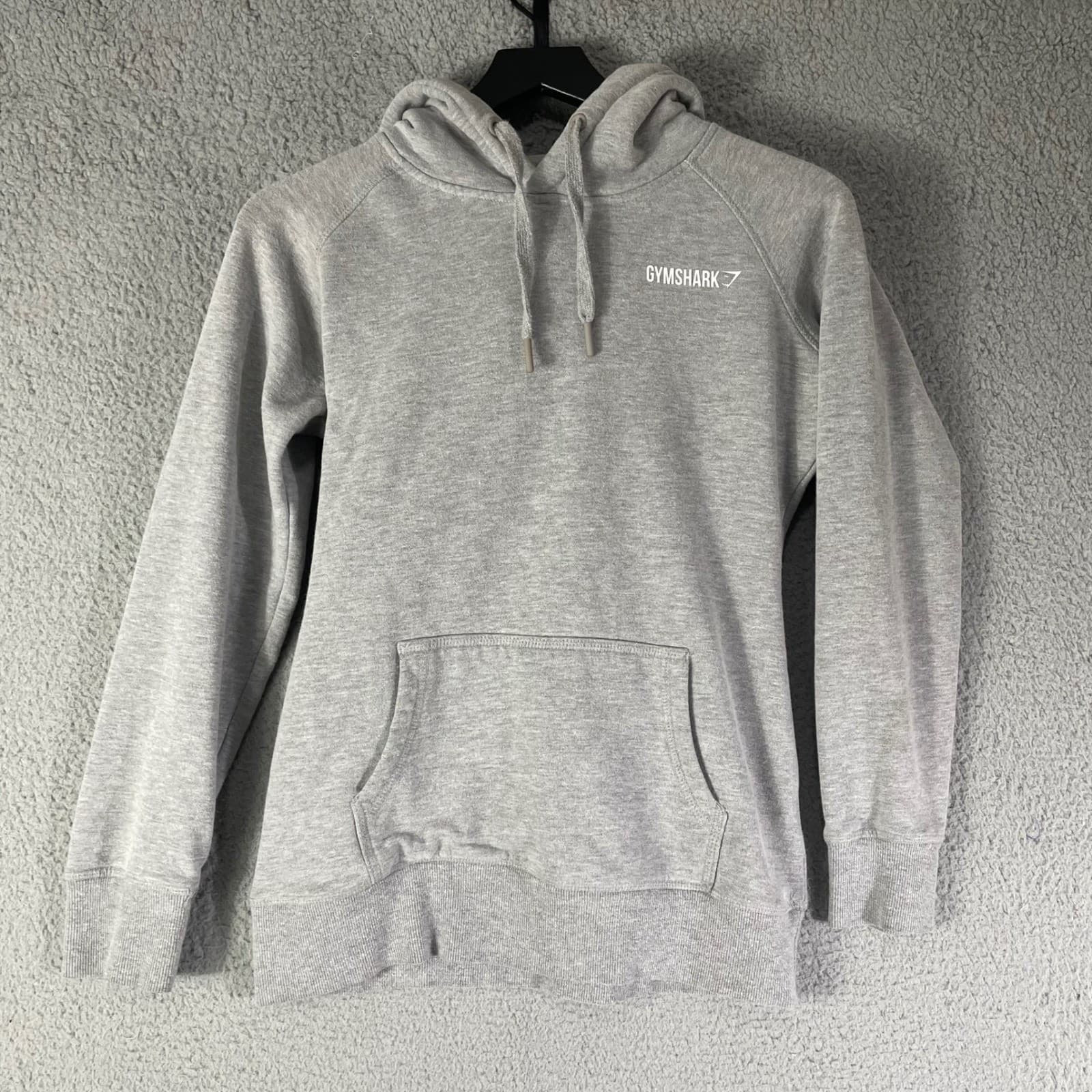 Gymshark Hoodie Mens Small Gray Pullover Logo Fleece Gym Sweatshirt - Thumbnail 5