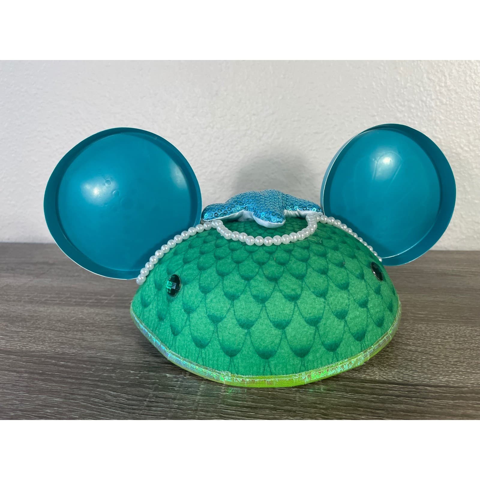 Disney Parks Little Mermaid Ariel Mickey Ear Hat Pearls Seashell Starfish Green - Thumbnail 7