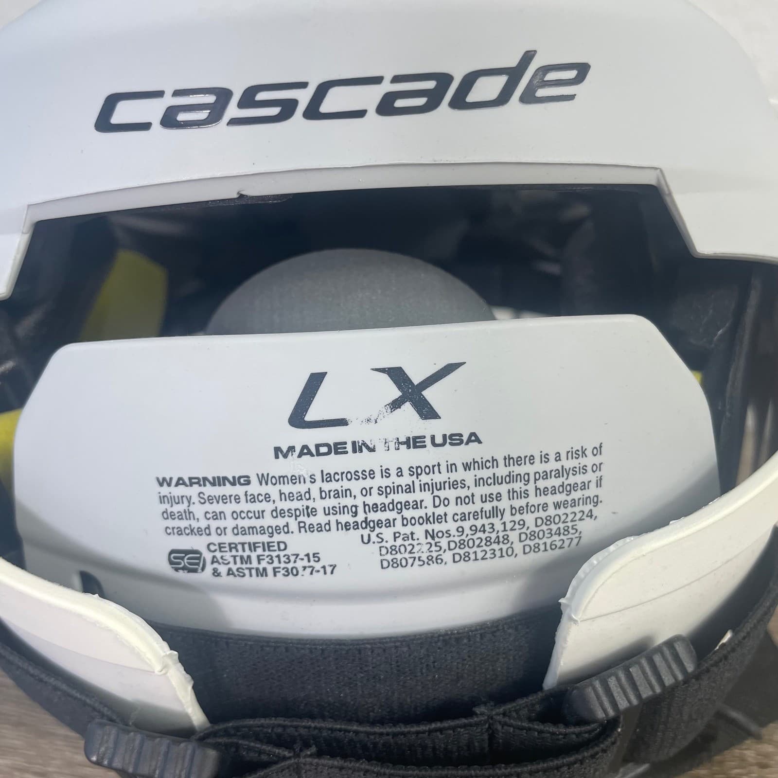 Cascade LX Womens Lacrosse Headgear White Gray One Size Adjustable Helmet - Thumbnail 7