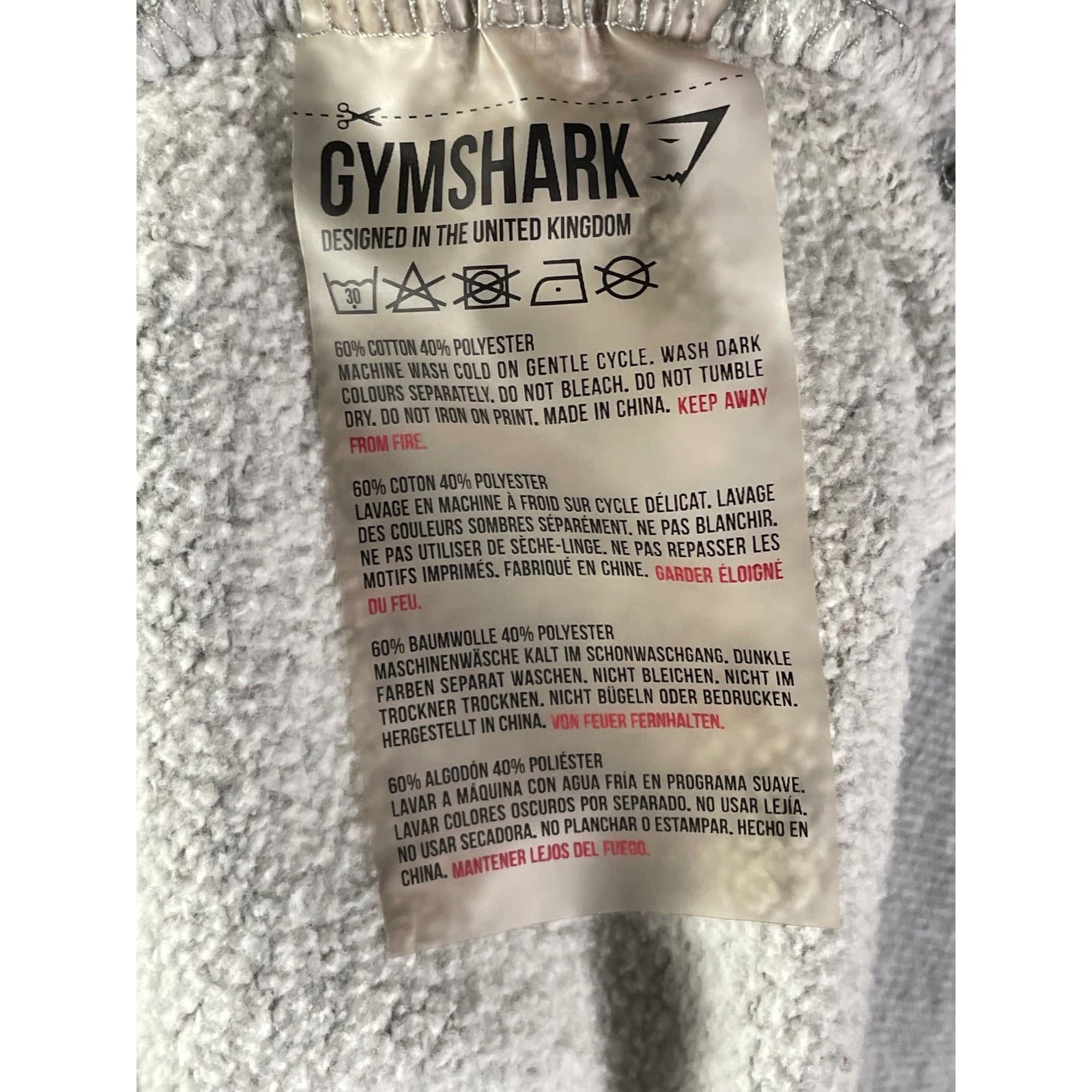 Gymshark Hoodie Mens Small Gray Pullover Logo Fleece Gym Sweatshirt - Thumbnail 4