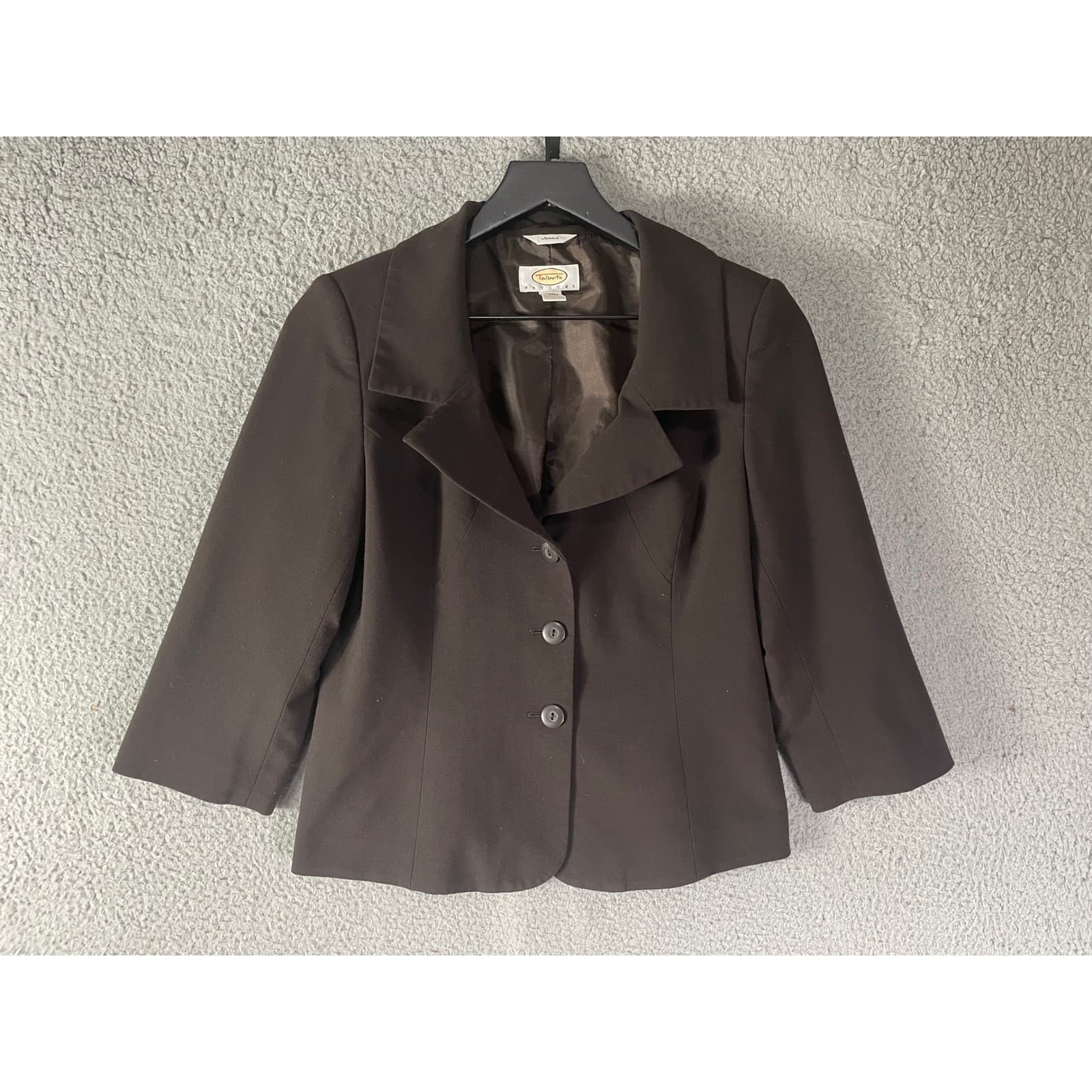 Talbots Brown Blazer Petite 6 Stretch Career Office Jacket Womens Lined - Thumbnail 2