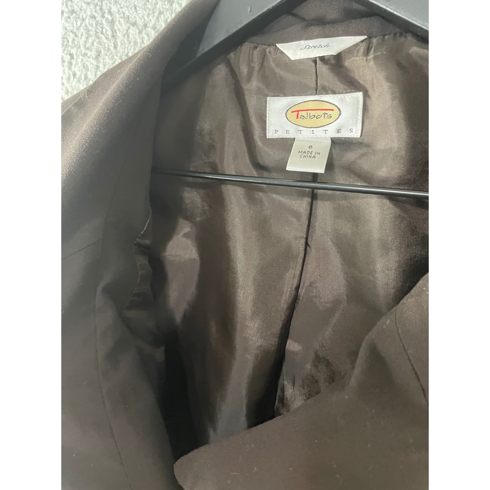 Talbots Brown Blazer Petite 6 Stretch Career Office Jacket Womens Lined - Thumbnail 6