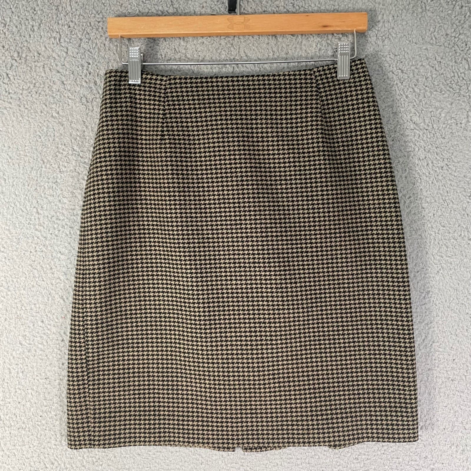 Ann Taylor Petites Houndstooth Skirt 8P Wool Blend Pencil Career Work - Thumbnail 3