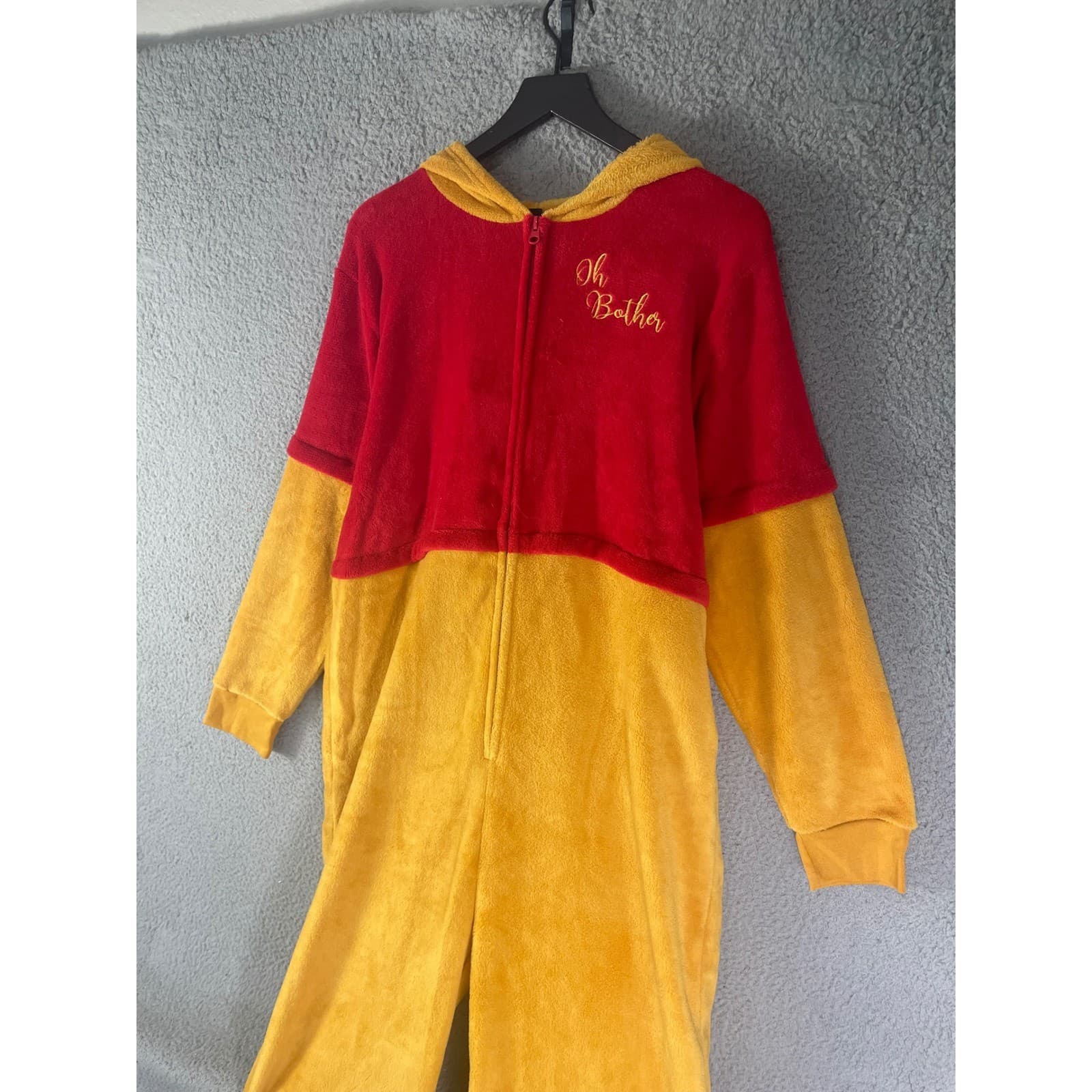 Disney Winnie Pooh Union Suit Pajamas Adult Fleece Hooded Costume NWT XL - Thumbnail 10
