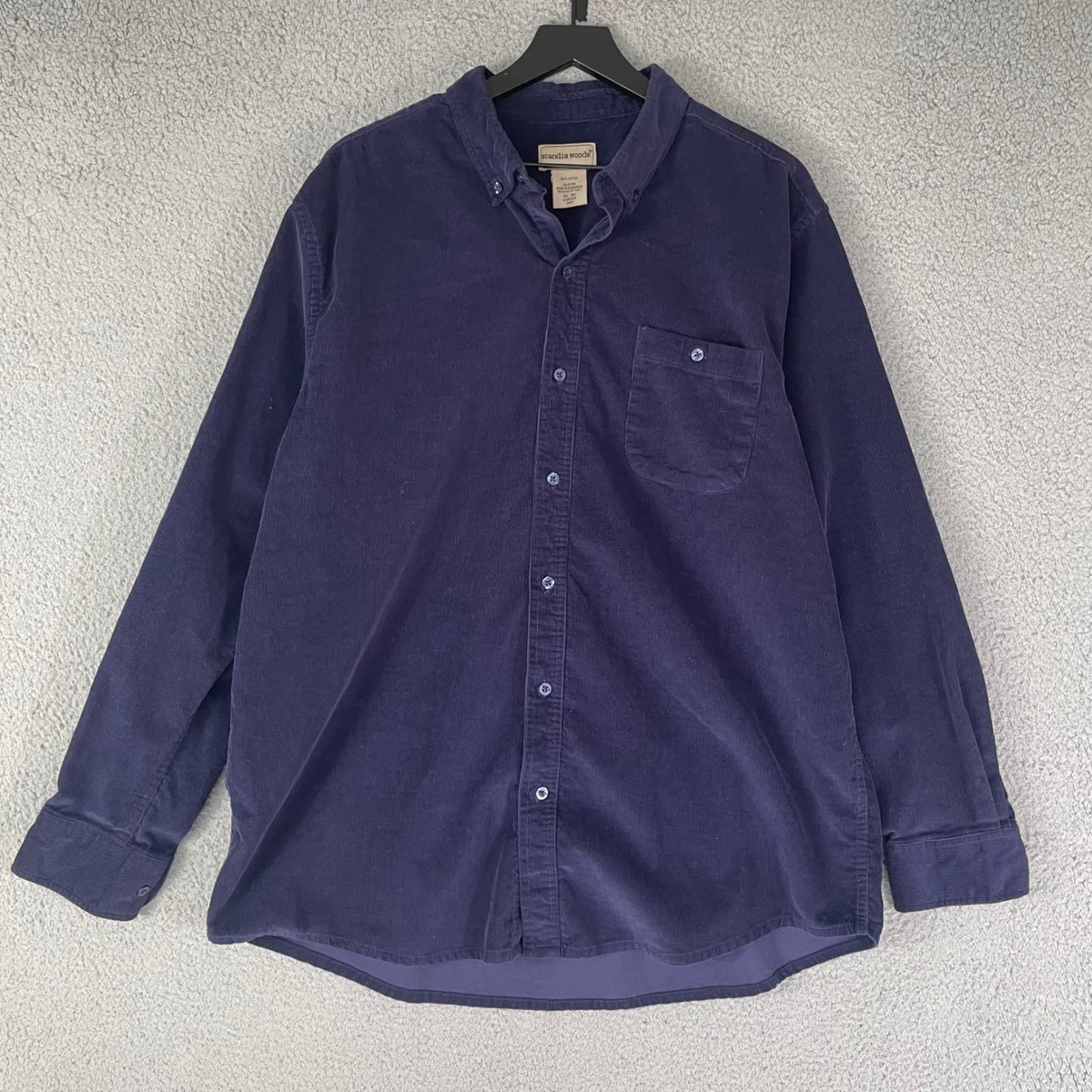 Scandia Woods Shirt Mens XL Navy Blue Button Up Outdoor Casual - Thumbnail 5