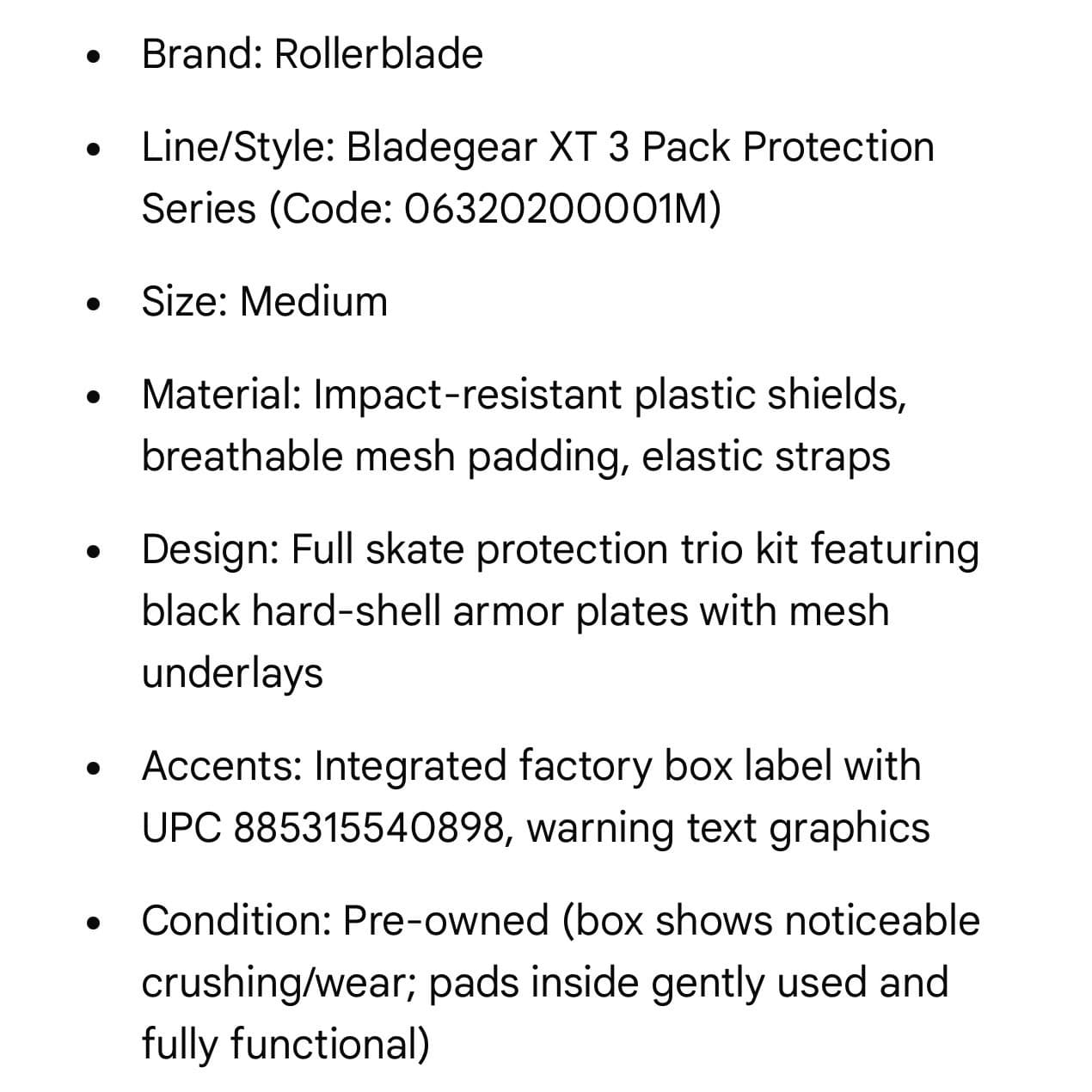 Rollerblade Bladegear XT Junior Protective Gear 3 Pack Knee Elbow Wrist XS - Thumbnail 2