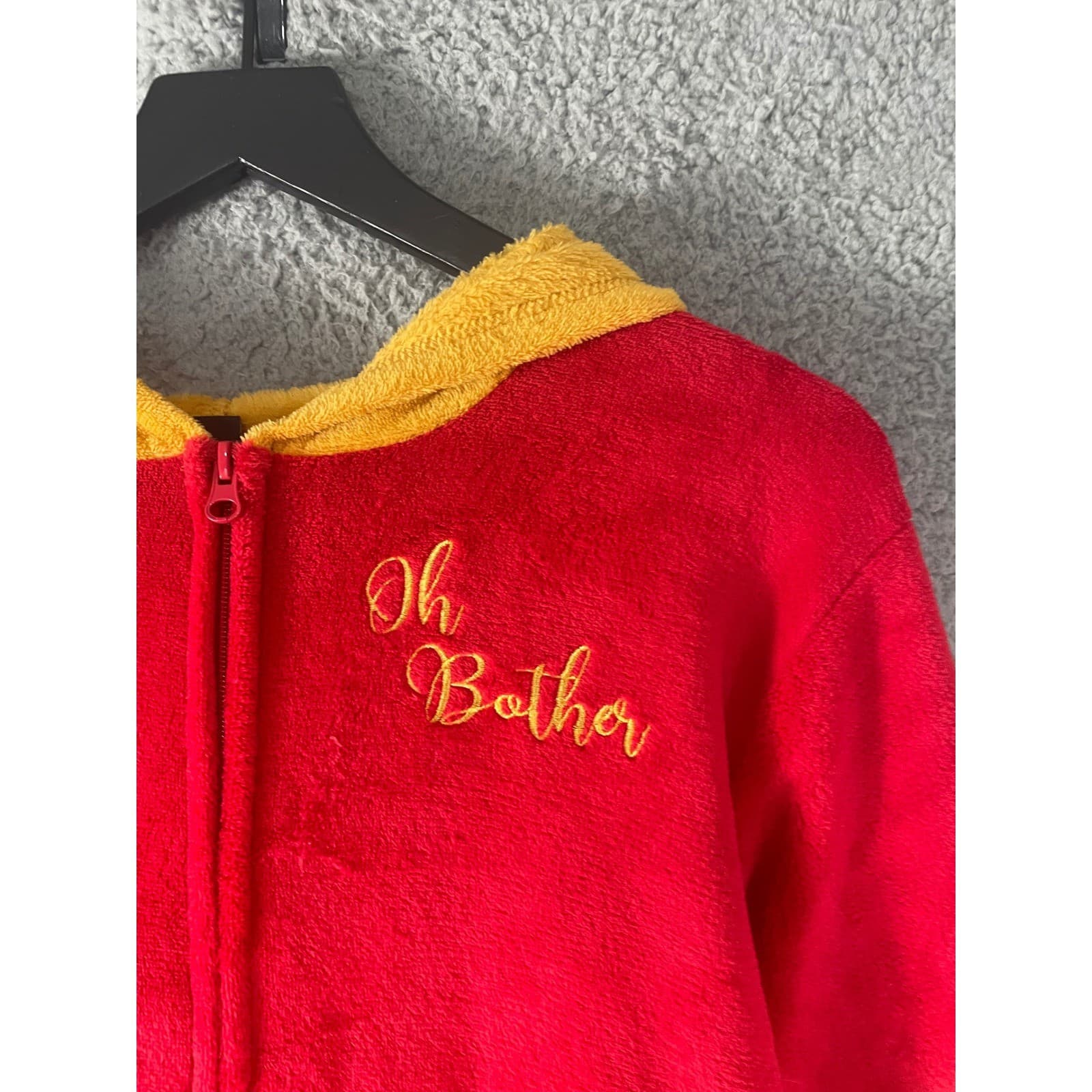 Disney Winnie Pooh Union Suit Pajamas Adult Fleece Hooded Costume NWT XL - Thumbnail 11