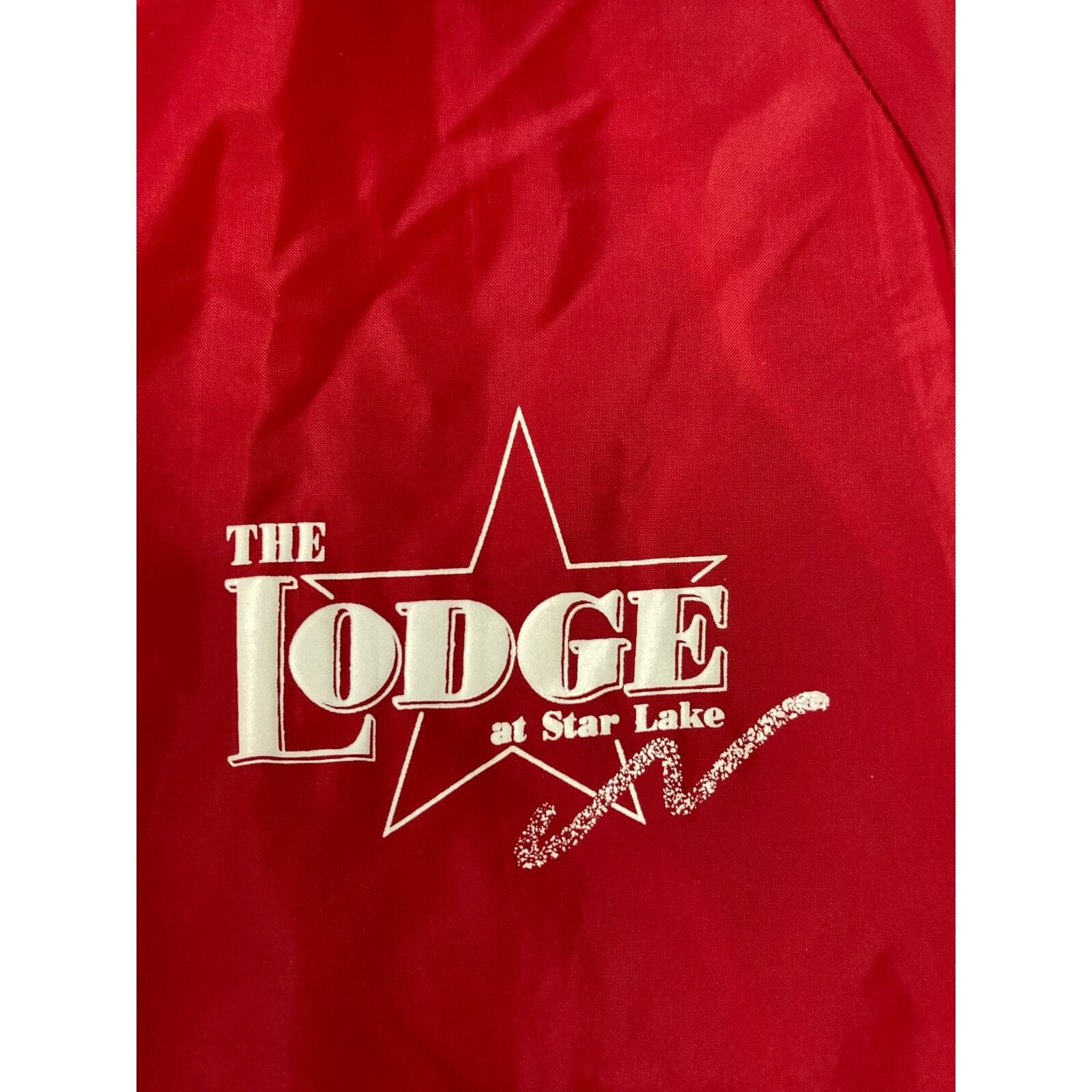 The Lodge Star Lake Auburn Sportswear Vintage Red Windbreaker Jacket M Unisex - Thumbnail 3