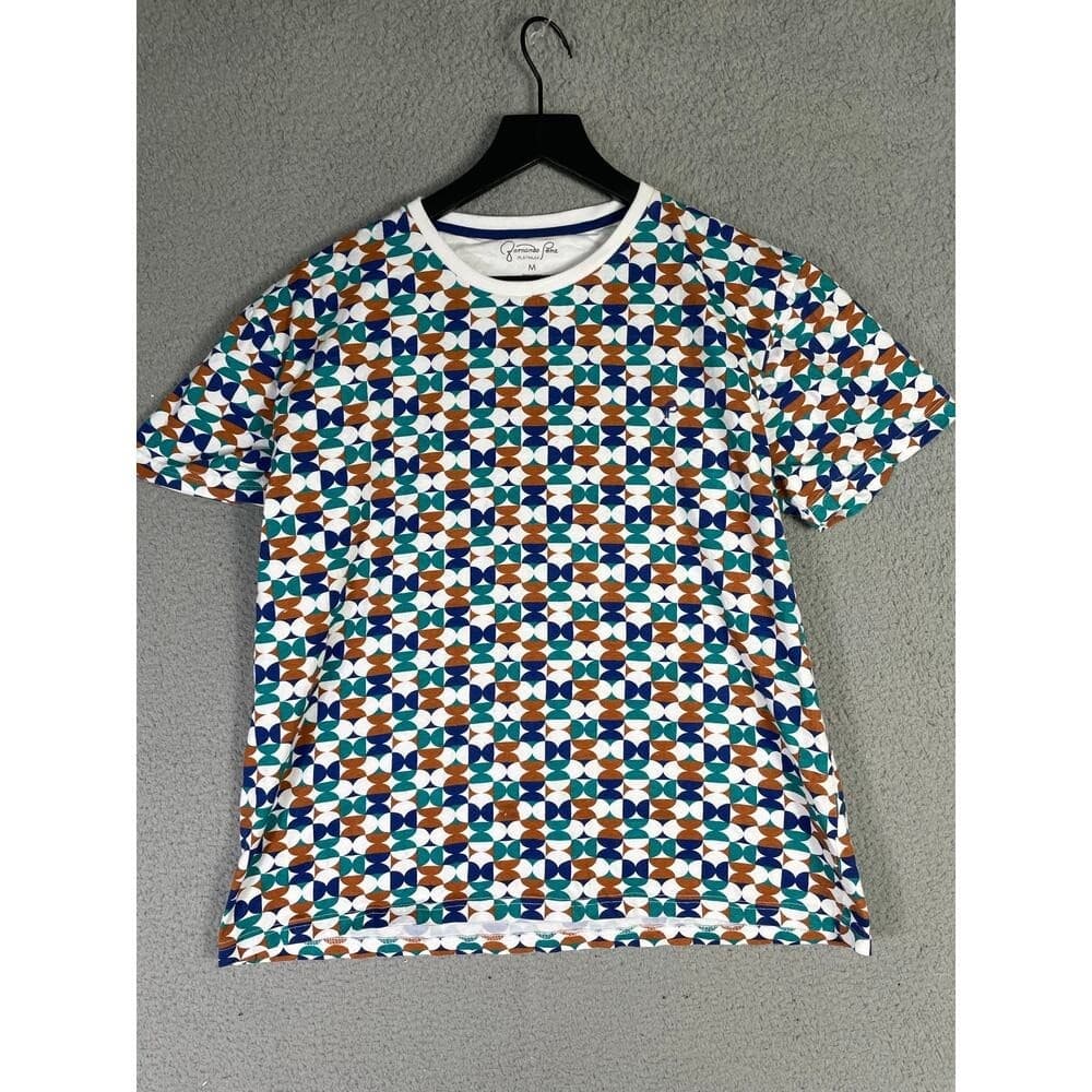 Fernando Pena Platinum Geometric Print T-Shirt Multicolor Cotton Men's Medium - Thumbnail 5