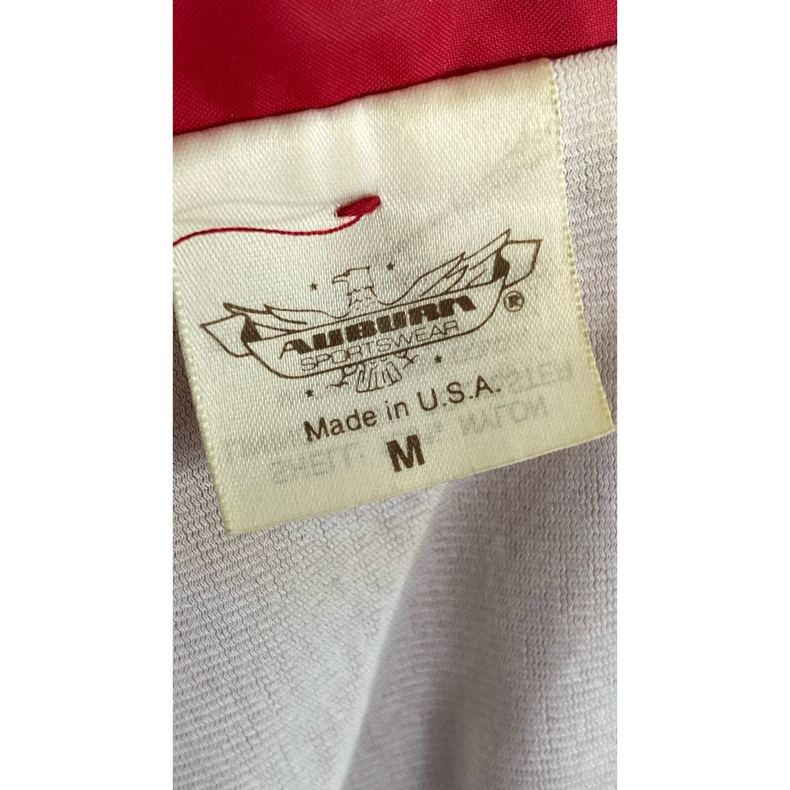 The Lodge Star Lake Auburn Sportswear Vintage Red Windbreaker Jacket M Unisex - Thumbnail 2