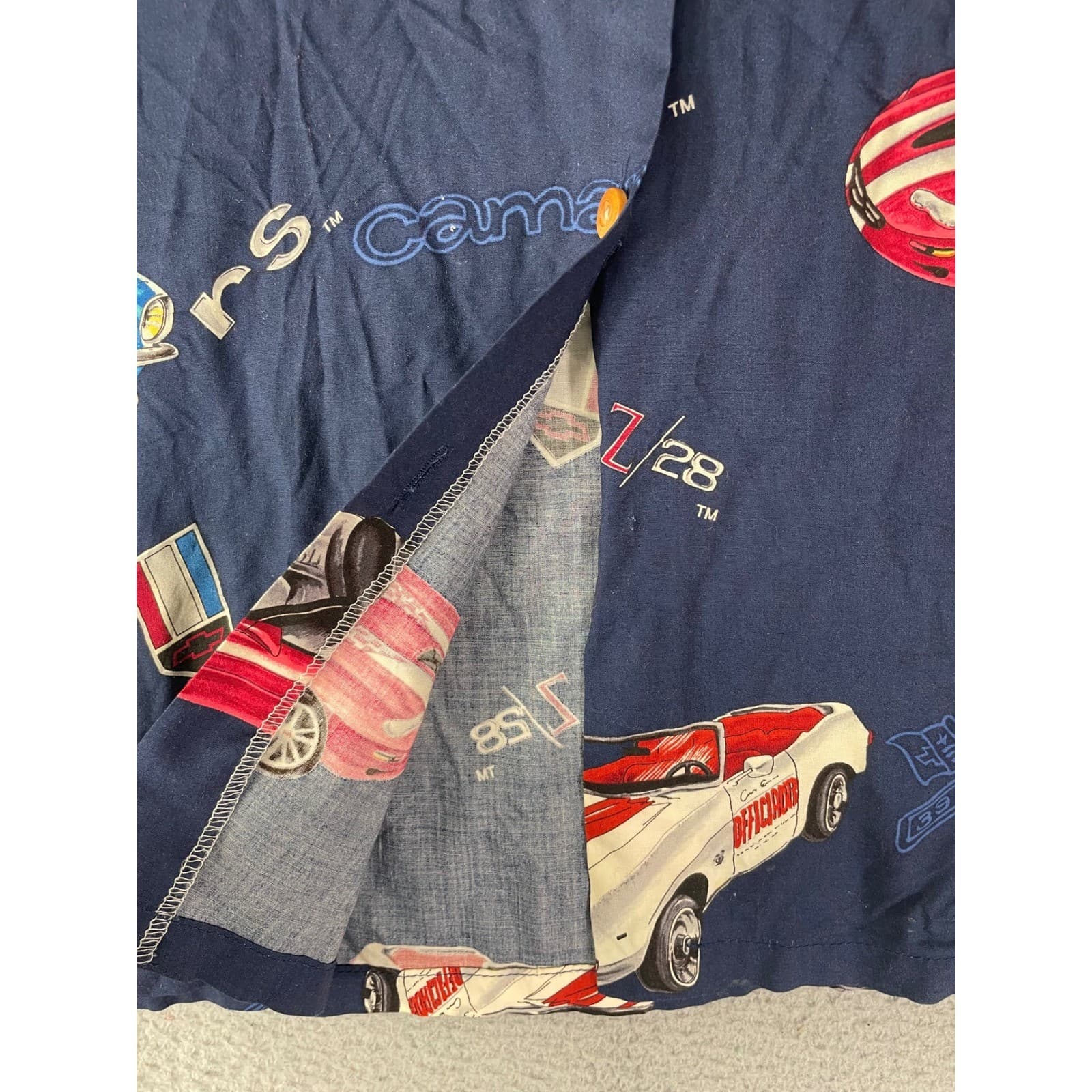 Paradise Found Mens Camaro SS Hawaiian Shirt Blue Short Sleeve Size M Vinage - Thumbnail 10