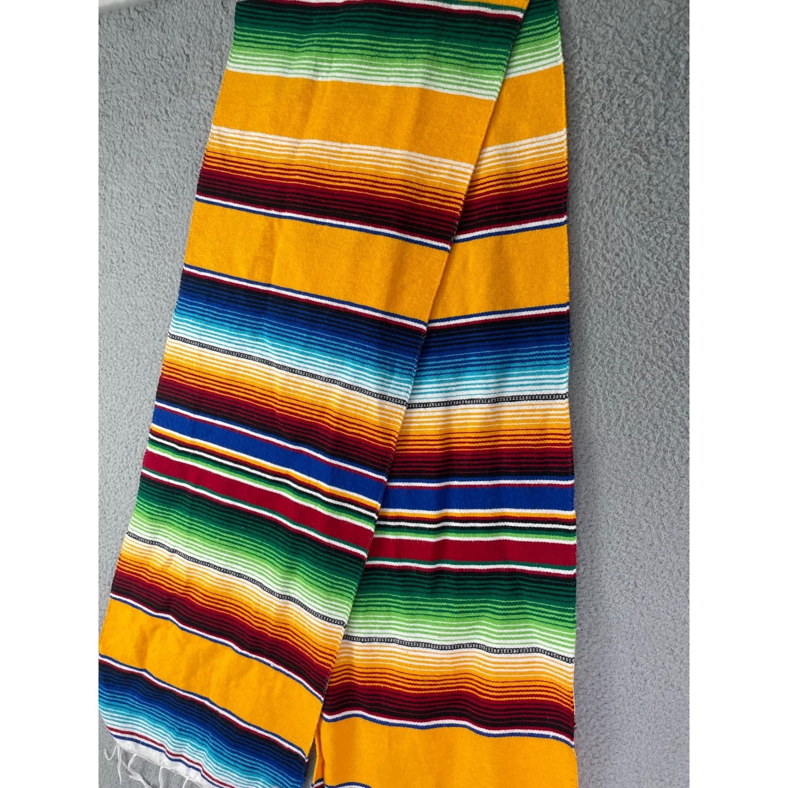 EMISA Mexican Serape Table Runner Multicolor Woven Decor Textile 82x13.5 Mexico - Thumbnail 5