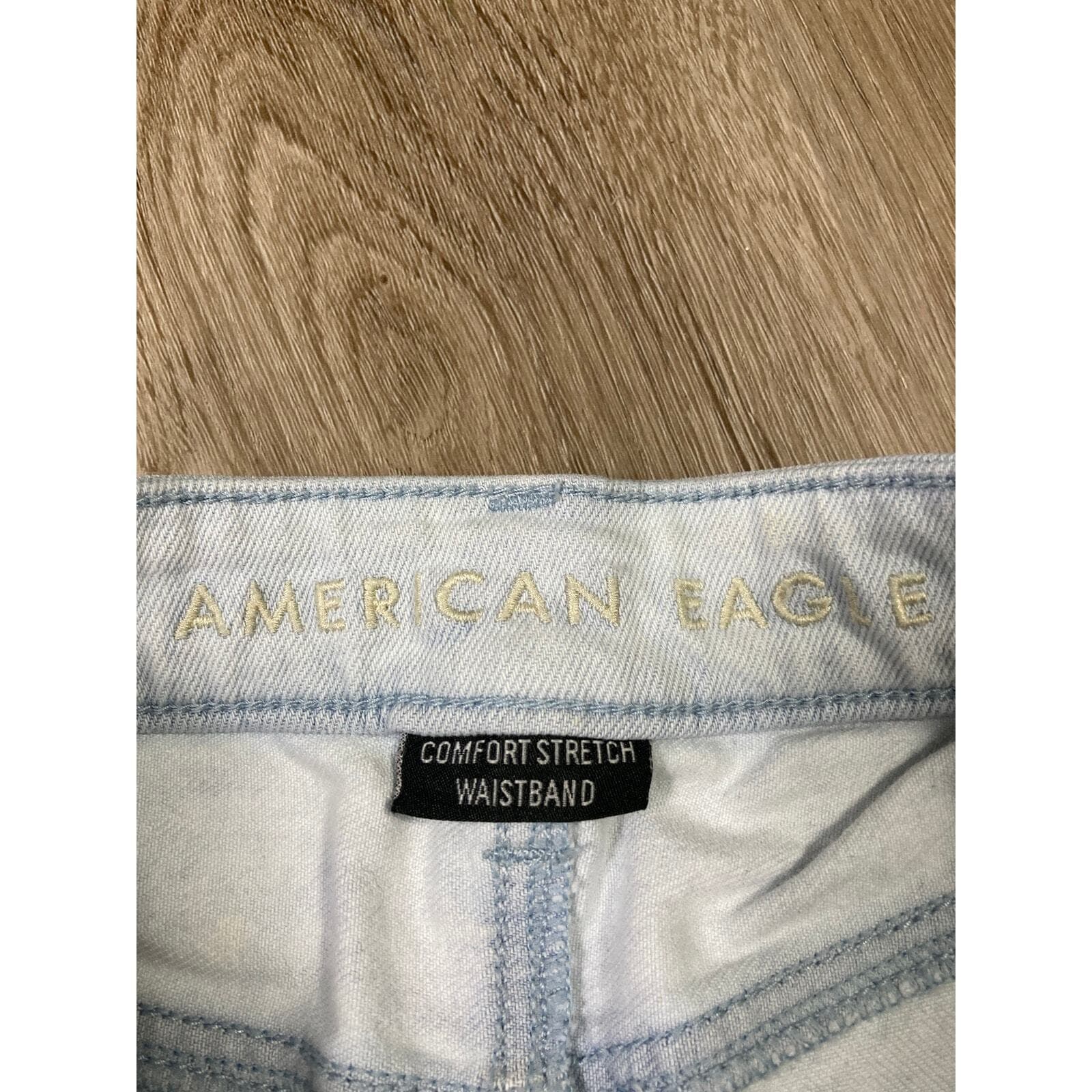 American Eagle Women's Tie Dye Denim Shorts Boyfriend Shortie Size 4 Blue Casual - Thumbnail 8