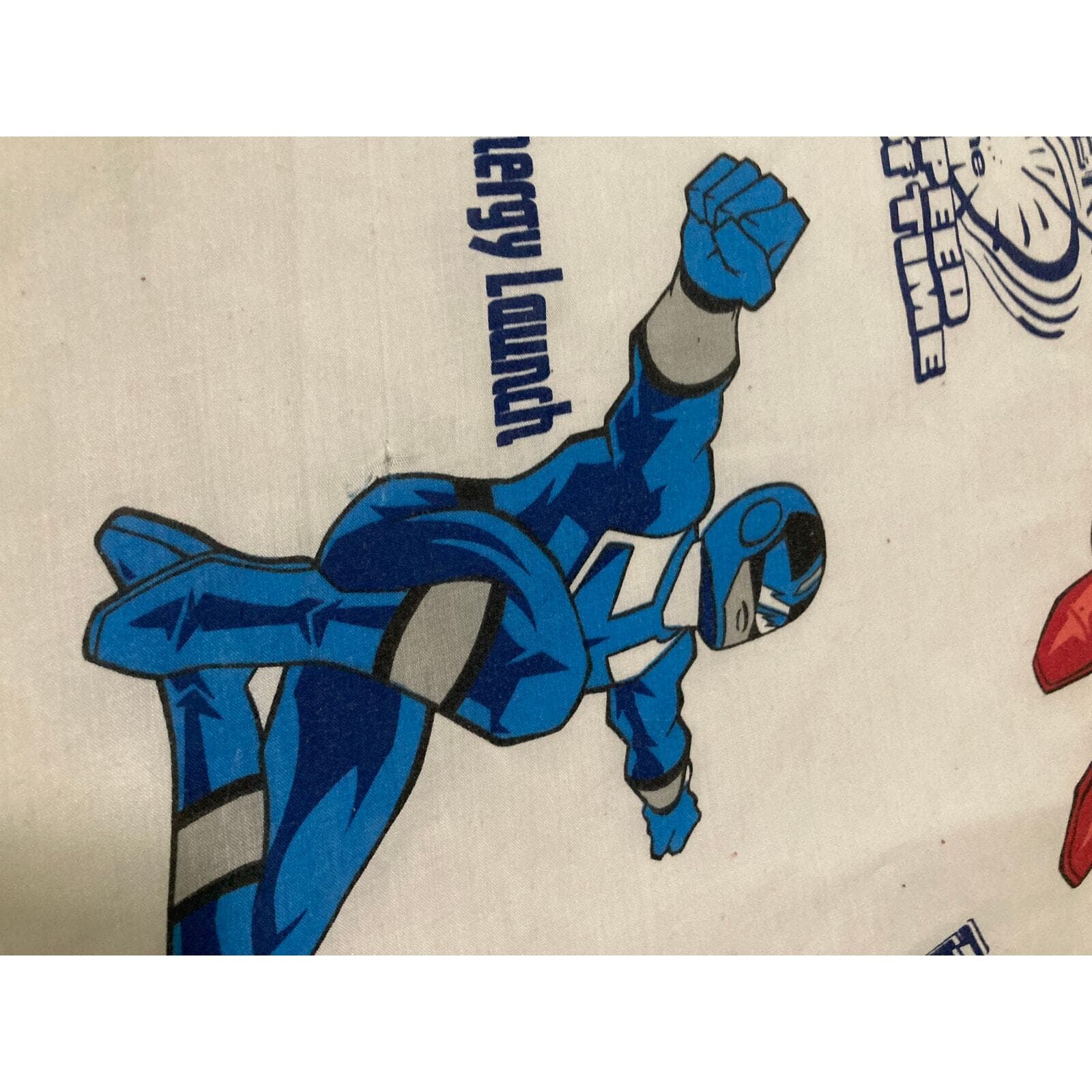 Vintage 2000 Power Rangers Twin Flat Sheet Saban Multicolor Kids Bedding 62 x 98 - Thumbnail 11