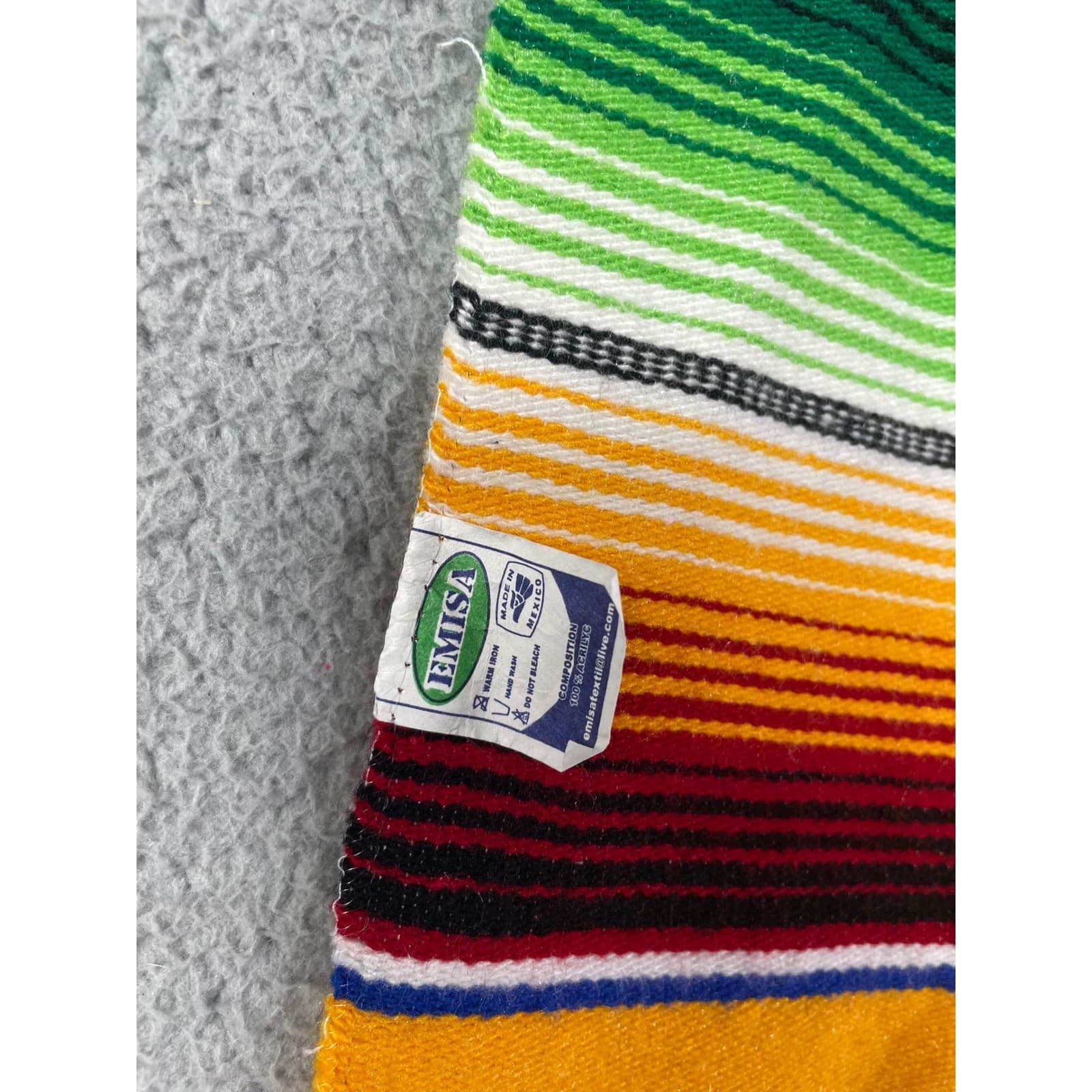 EMISA Mexican Serape Table Runner Multicolor Woven Decor Textile 82x13.5 Mexico - Thumbnail 3