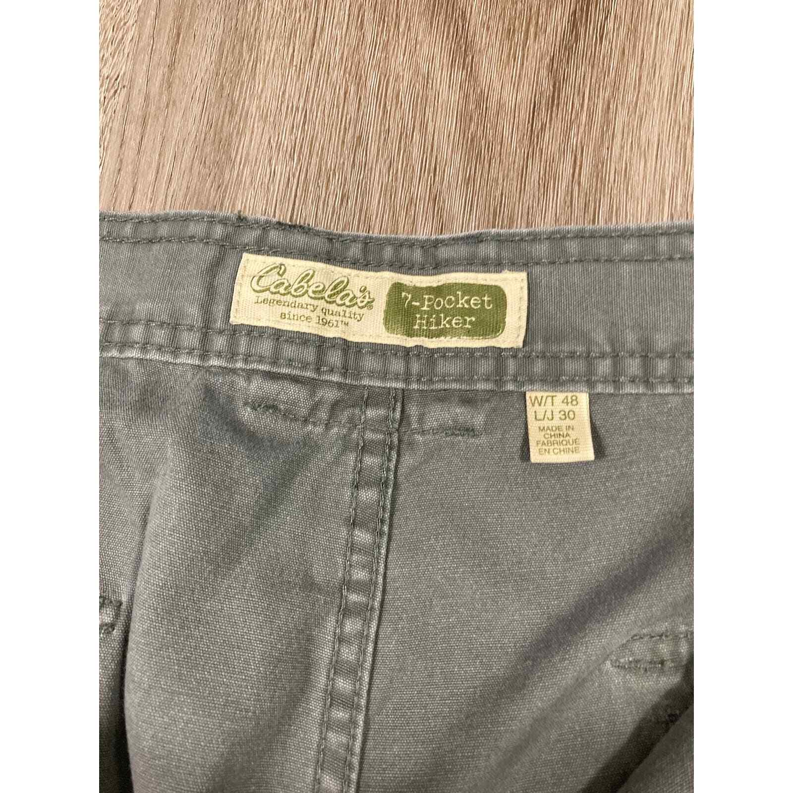Cabelas Hiking Pants Women's Tall Size 48x30 Outdoor 100% Cotton Cargo Gray - Thumbnail 3