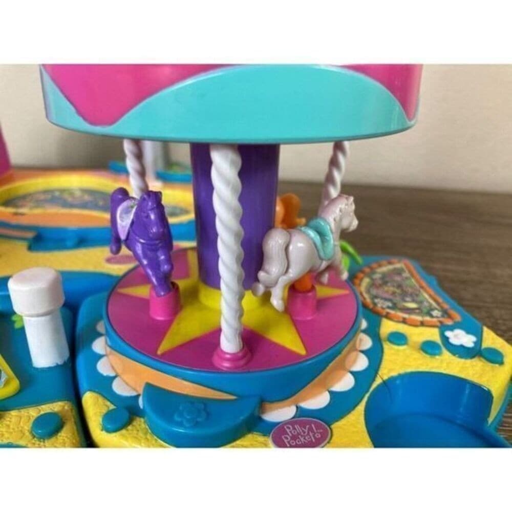 Polly Pocket Pollyworld Mattel Amusement Park Carousel Vintage Fair Doll Ride - Thumbnail 7