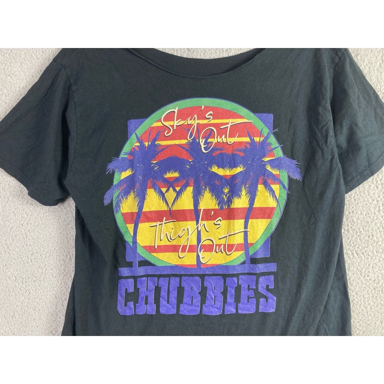 Chubbies Distressed T-Shirt Black Size 2XL Comfortable Stylish Casual Wear Tee - Thumbnail 6