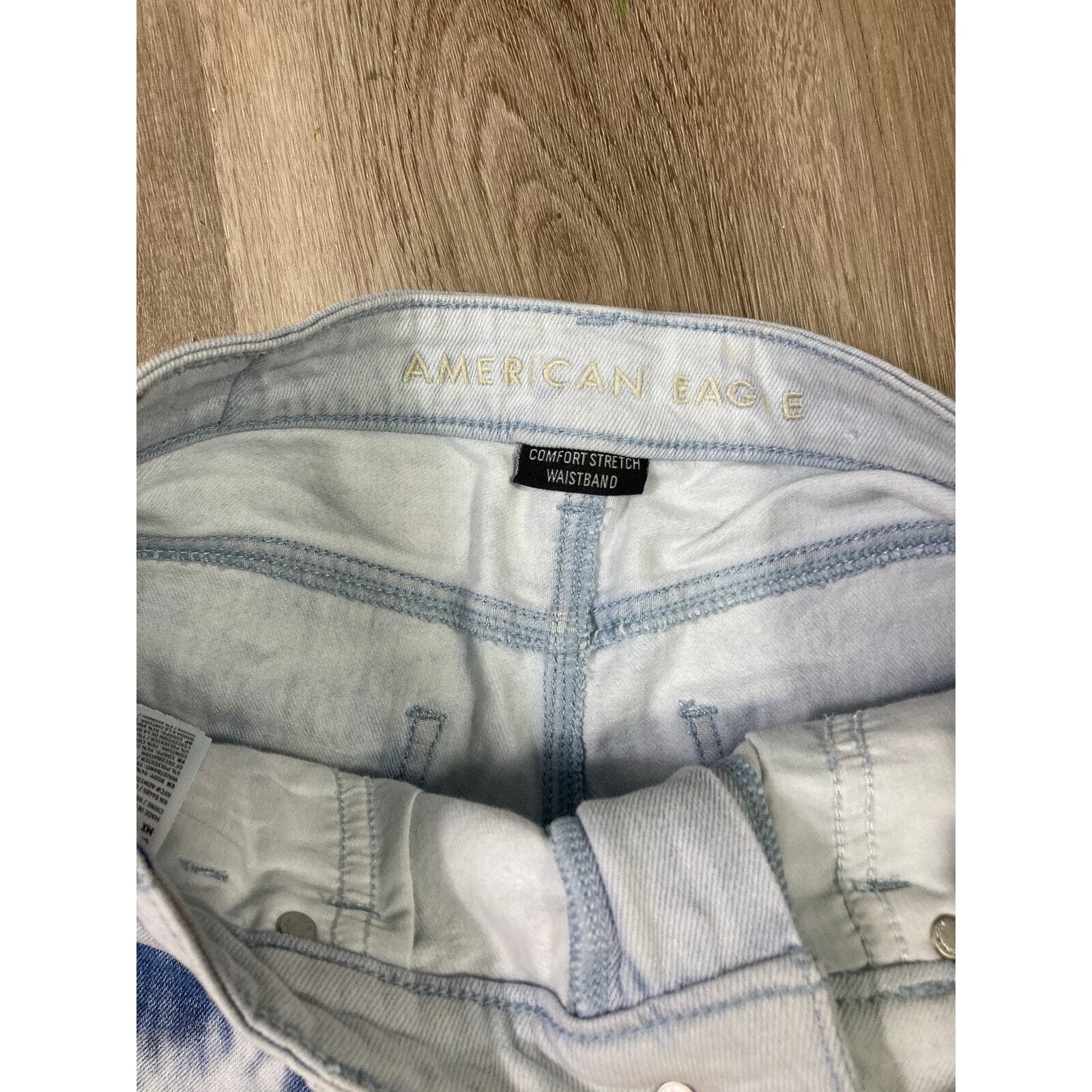 American Eagle Women's Tie Dye Denim Shorts Boyfriend Shortie Size 4 Blue Casual - Thumbnail 7