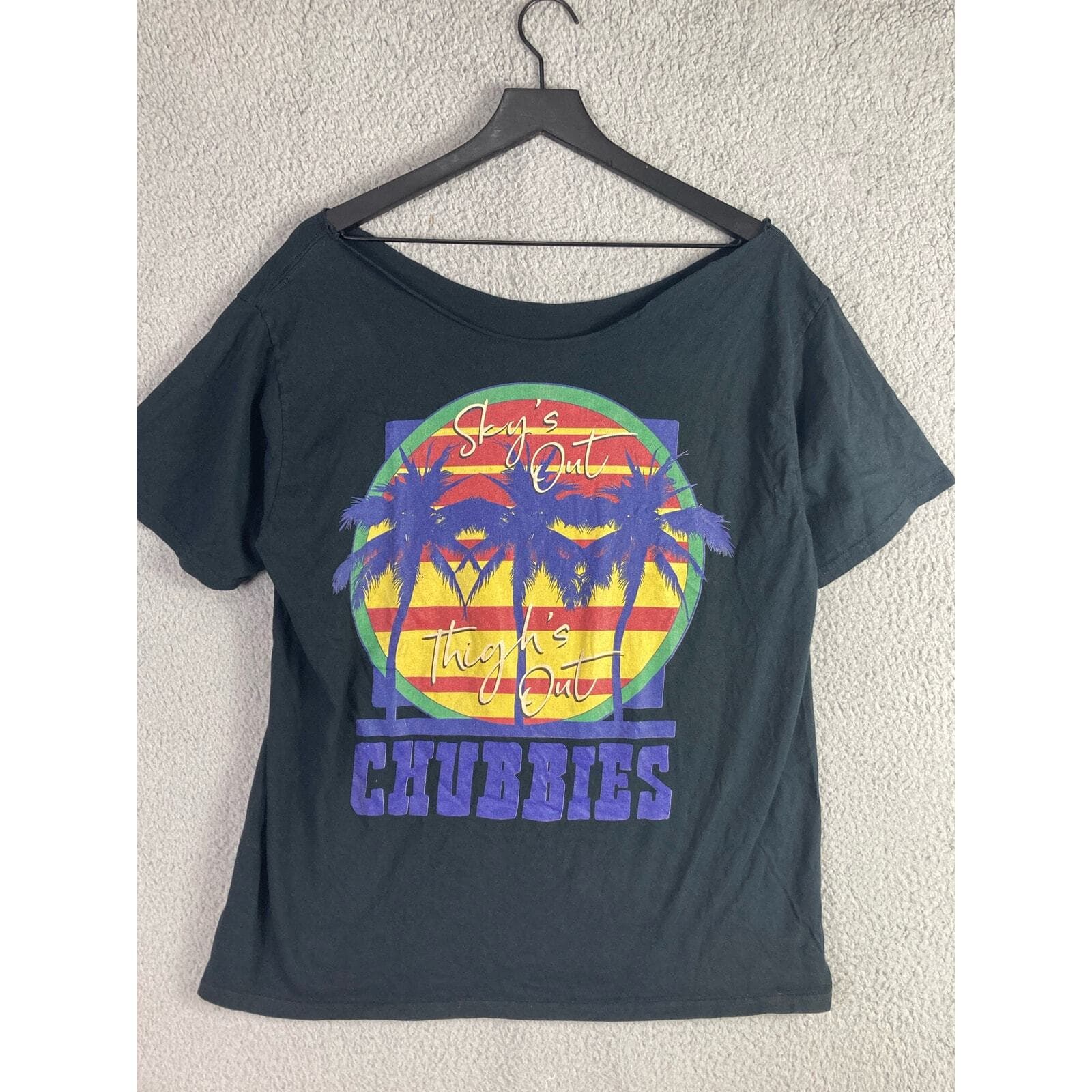 Chubbies Distressed T-Shirt Black Size 2XL Comfortable Stylish Casual Wear Tee - Thumbnail 3