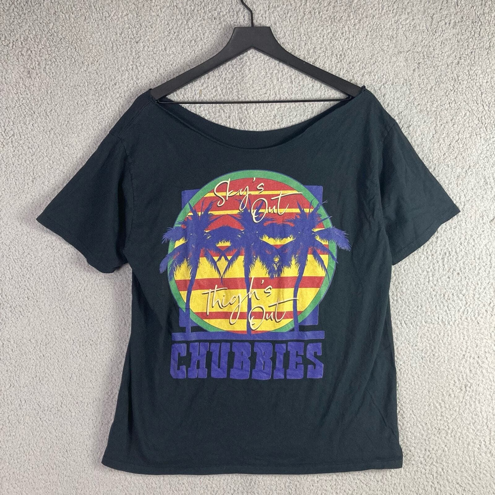 Chubbies Distressed T-Shirt Black Size 2XL Comfortable Stylish Casual Wear Tee - Thumbnail 2