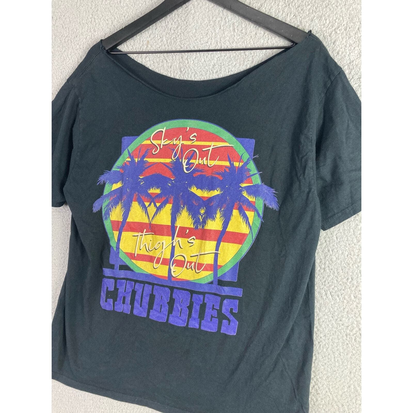 Chubbies Distressed T-Shirt Black Size 2XL Comfortable Stylish Casual Wear Tee - Thumbnail 7