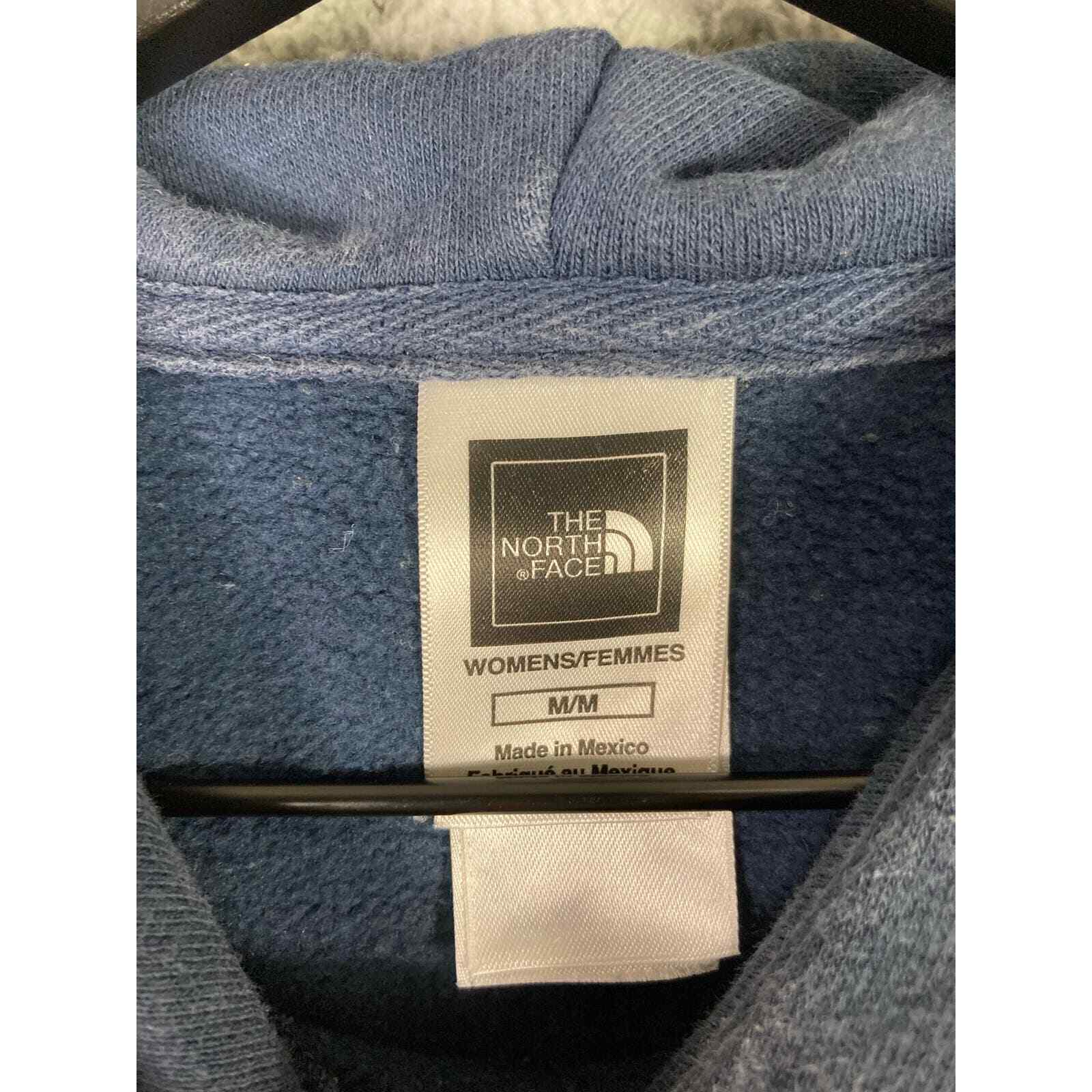 North Face Hoodie Womens M Pullover Cotton Sweatshirt Outdoor Navy Blue Hiking - Thumbnail 2