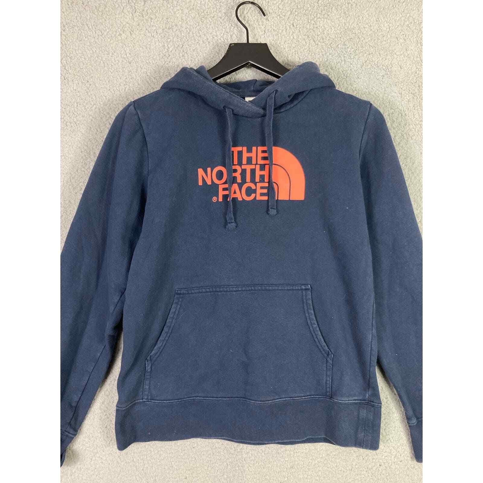 North Face Hoodie Womens M Pullover Cotton Sweatshirt Outdoor Navy Blue Hiking - Thumbnail 4