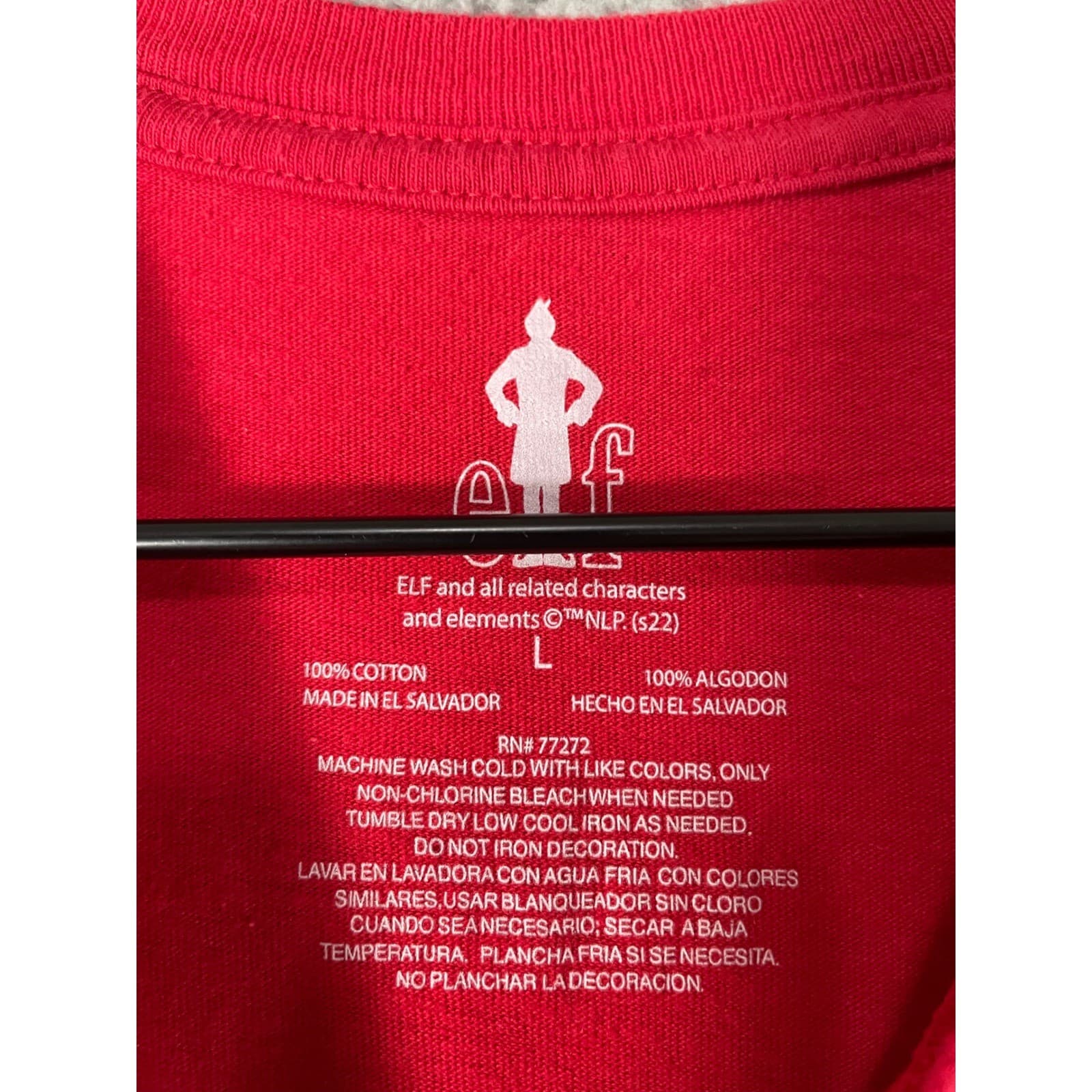 Elf Movie Mens L Raised By Elves Red T Shirt Buddy Holiday Christmas - Thumbnail 2