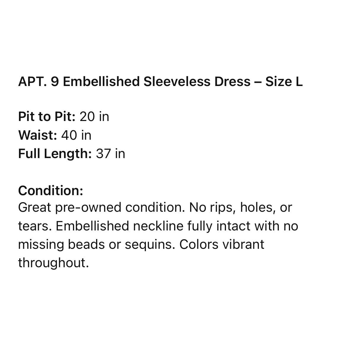 APT.9 Embellished Boho Sleeveless Ikat Dress Women's Large Beaded Neckline - Thumbnail 2