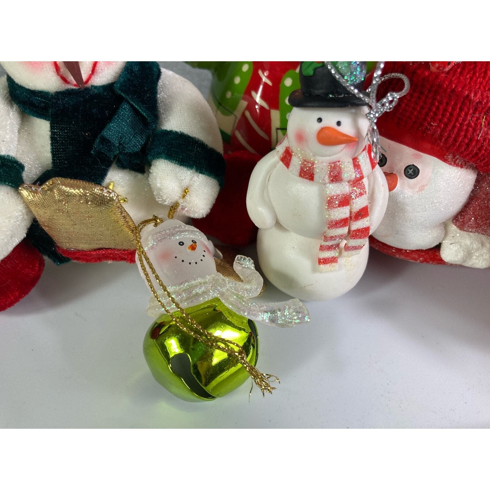 Christmas Ornament Vintage Lot Set of 6 Santa Penguin Snowman 90s Holiday Tree - Thumbnail 4
