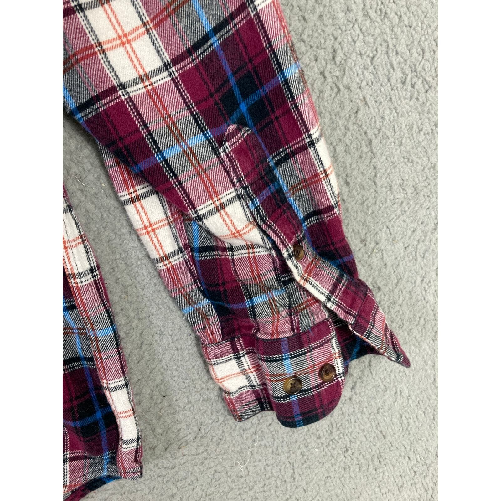 Saddlebred Mens Plaid Flannel Shirt Long Sleeve Multicolor Size L - Thumbnail 8
