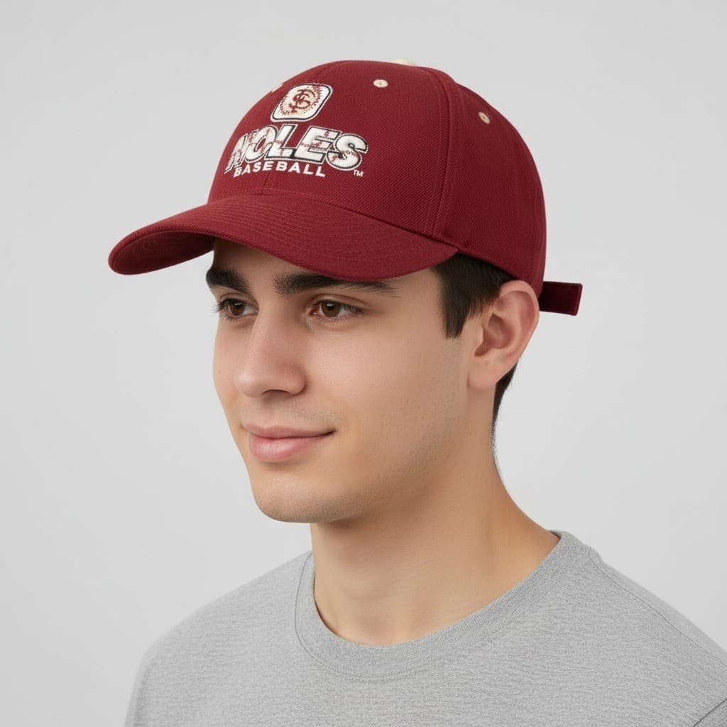 FSU Seminoles Baseball Hat Red Adjustable NCAA Cap Wool Strapback Adult - Thumbnail 3