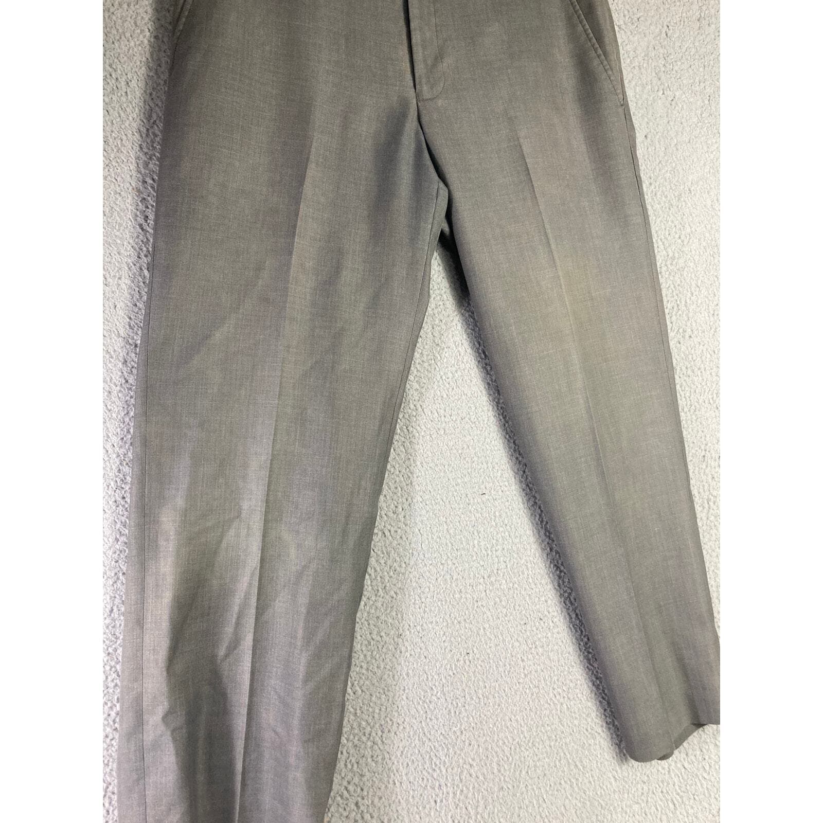 Mens Dress Pants Gray 34x29 Modern Fit Flat Front Work Office Business - Thumbnail 9