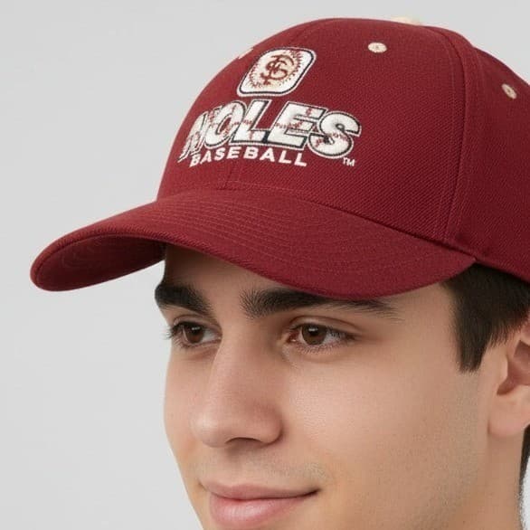 FSU Seminoles Baseball Hat Red Adjustable NCAA Cap Wool Strapback Adult - Thumbnail 2