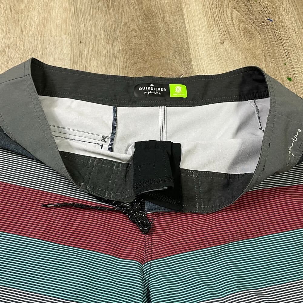 Quiksilver Highline Boardshorts Mens 36 4 Way Stretch Surf Swim Striped - Thumbnail 3