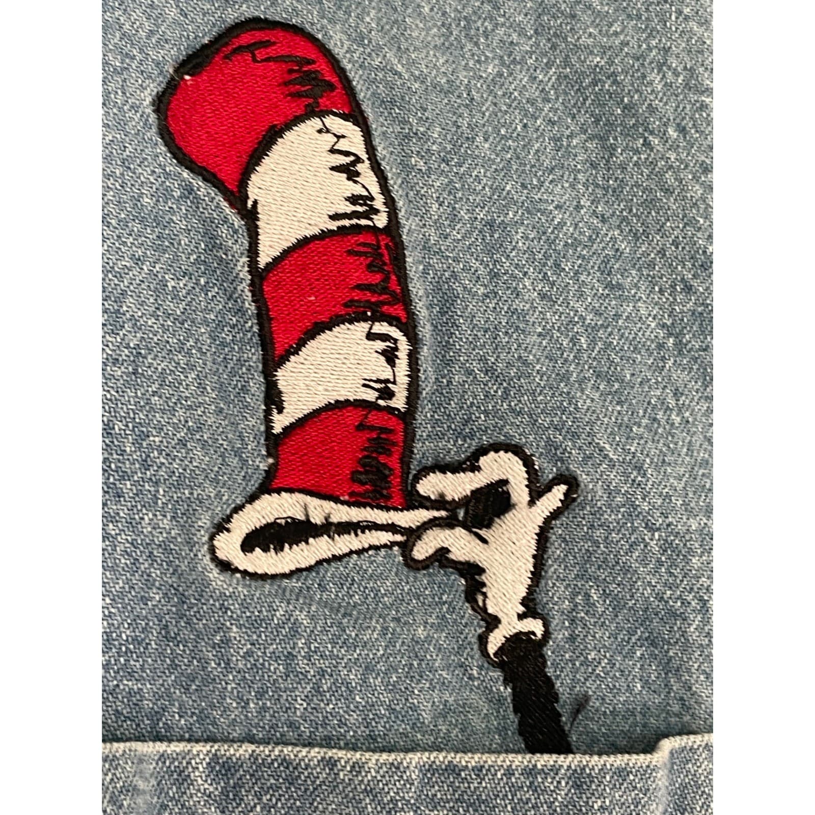 Cat In The Hat Denim Shirt Universal Studios Dr Seuss Button Down Mens Small - Thumbnail 10