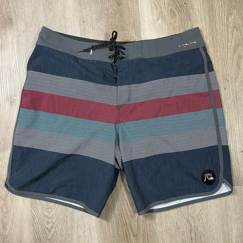 Quiksilver Highline Boardshorts Mens 36 4 Way Stretch Surf Swim Striped - Thumbnail 5