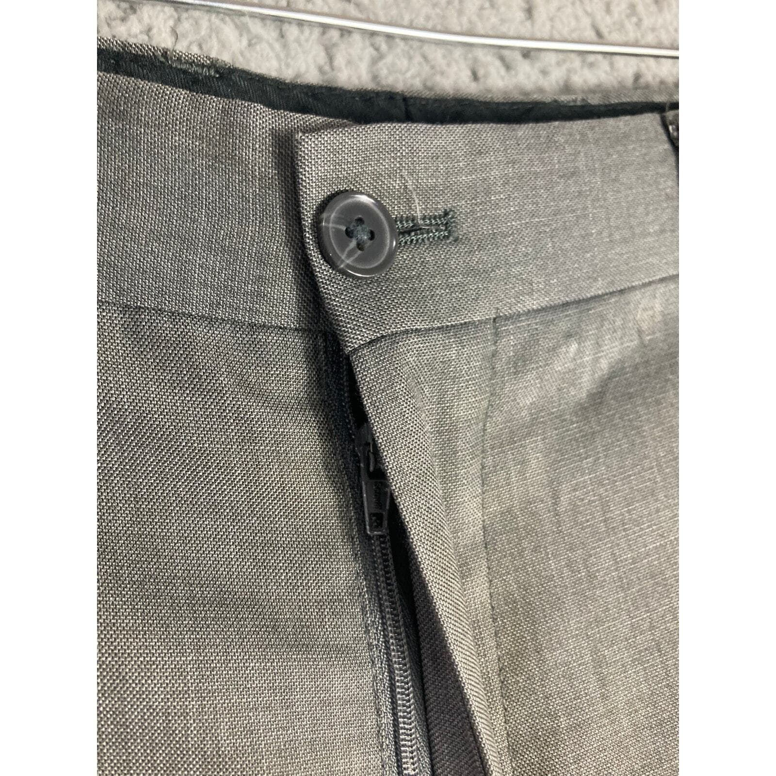 Mens Dress Pants Gray 34x29 Modern Fit Flat Front Work Office Business - Thumbnail 8